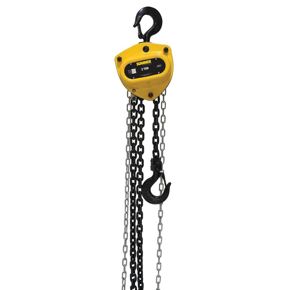 2 Ton Chain Hoist with 15 ft Lift Capacity - Heavy Duty Manual Chain Block for Construction, Warehouse & Automotive Repair - Ideal for Lifting Equipment, Machinery & Engine Parts