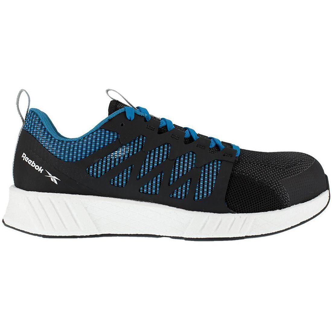 Fusion Flexweave™ Composite Toe Athletic Work Shoes for Men - Lightweight Safety Shoes Black/Blue - Perfect for Construction, Warehouse & Industrial Work