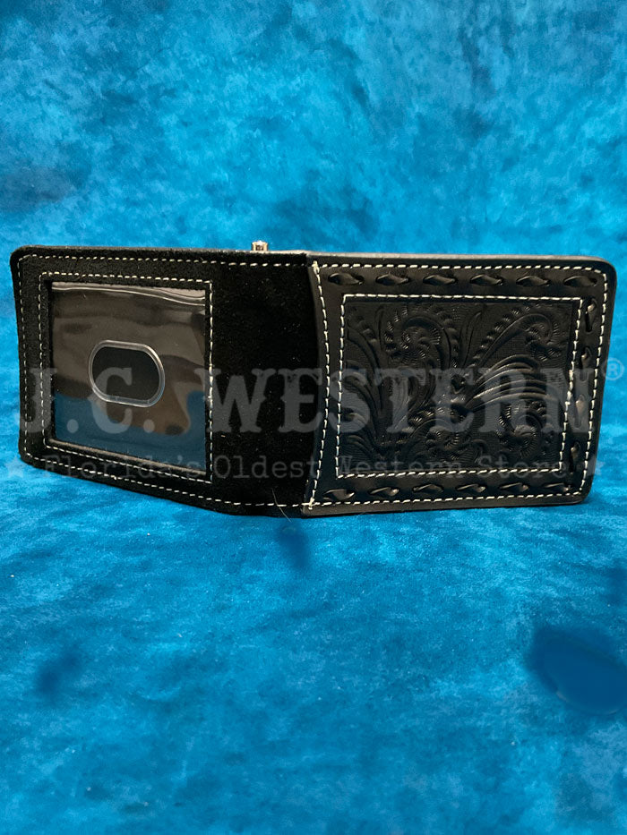 Nocona Men's Roughout Leather Bifold Wallet with Money Clip - Black | Durable & Stylish for Everyday Use, Travel, and Gifts