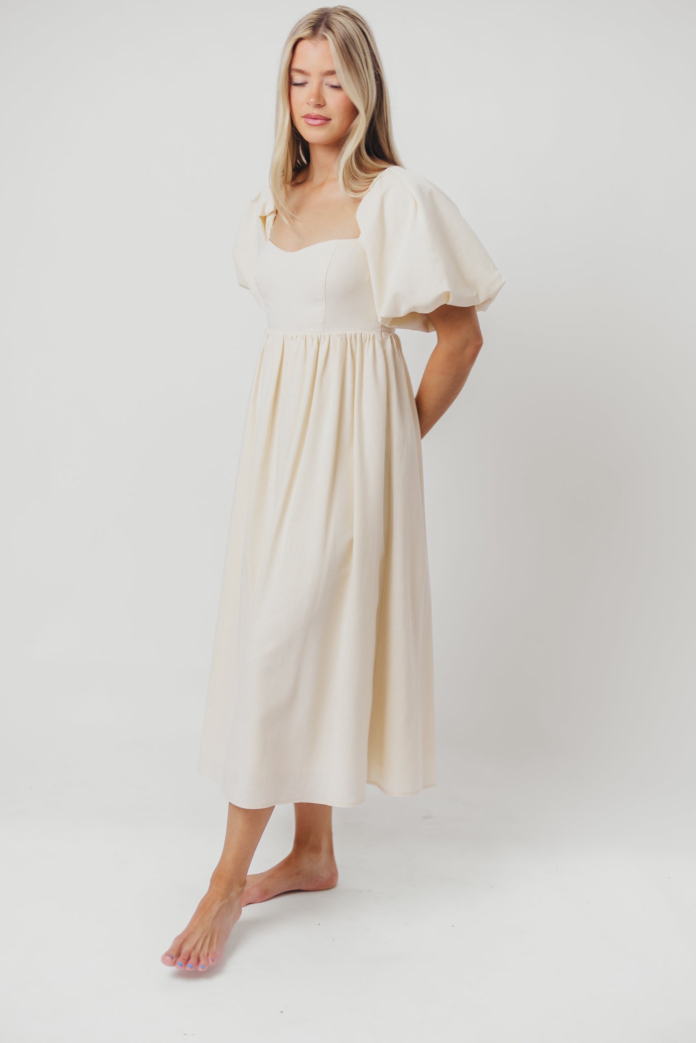 Hamilton Ivory Midi Dress - Bump Friendly Maternity Dress for Pregnancy & Nursing | Perfect for Weddings, Parties & Special Occasions