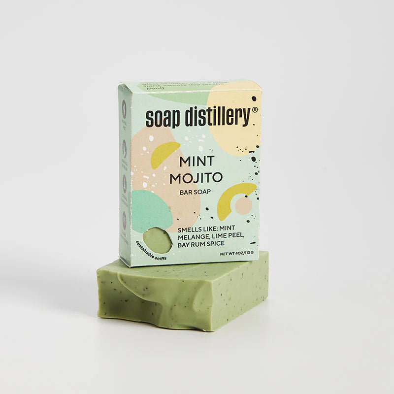 Refreshing Mint Mojito Bar Soap by Soap Distillery - Natural Handmade Soap for Men & Women - Perfect for Shower, Bath & Gift Giving
