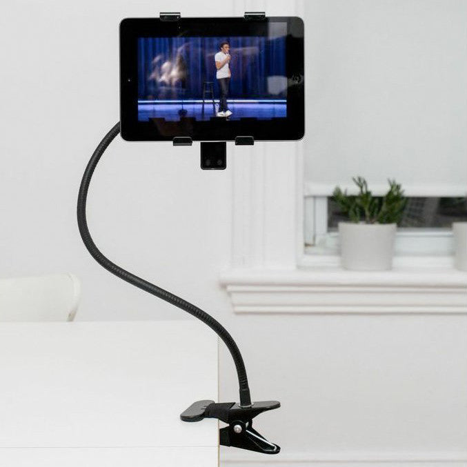 Adjustable Tablet Stand Holder - Flexible & Sturdy Phone Mount for Desk, Bed, Kitchen - Perfect for Watching Videos, Reading, and Video Calls