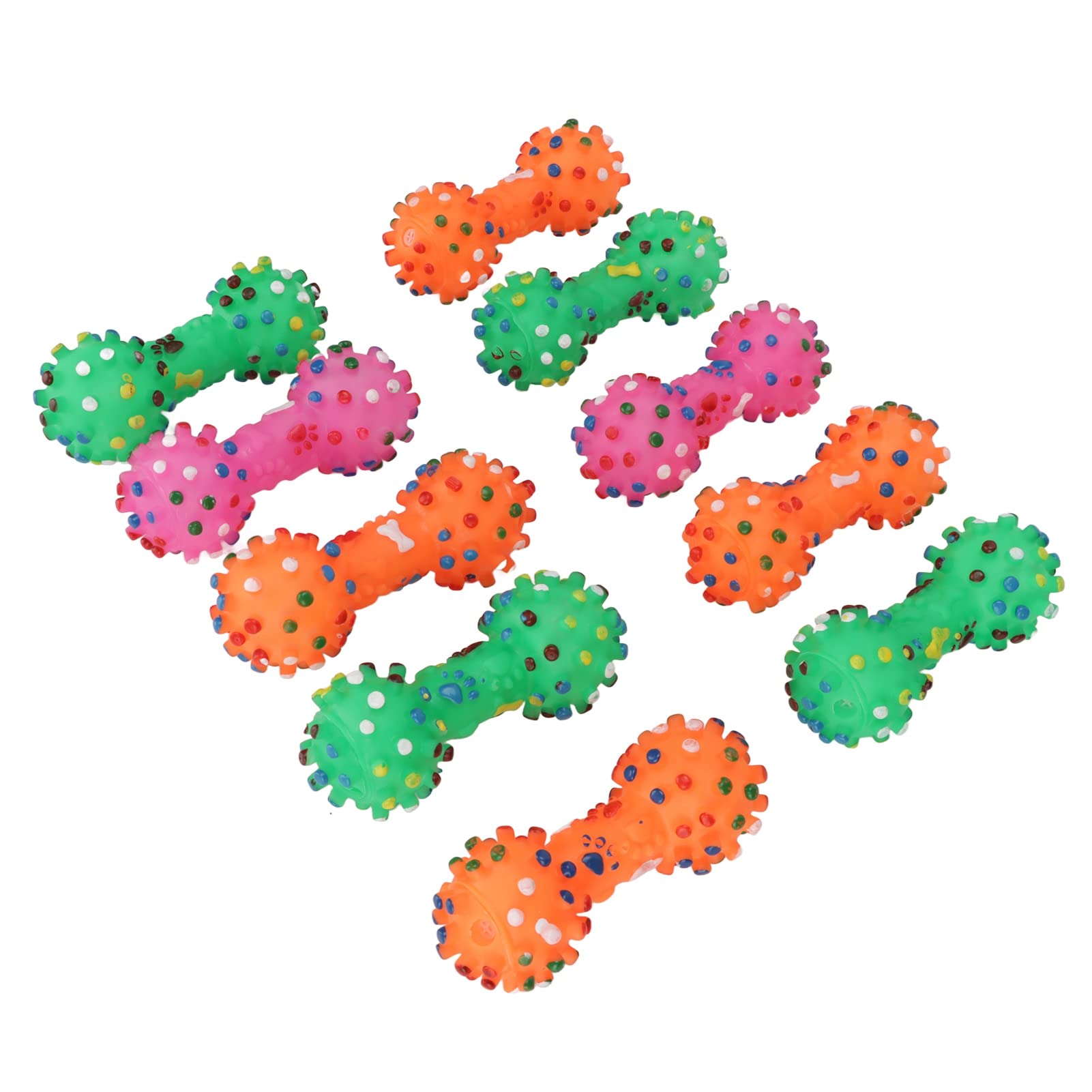 Shanrya 10-Piece Durable Pet Vinyl Chew Toys - Squeaky Dog Toys for Outdoor Play & Interactive Cat Toys - Perfect for Fetch, Training, and Indoor/Outdoor Fun