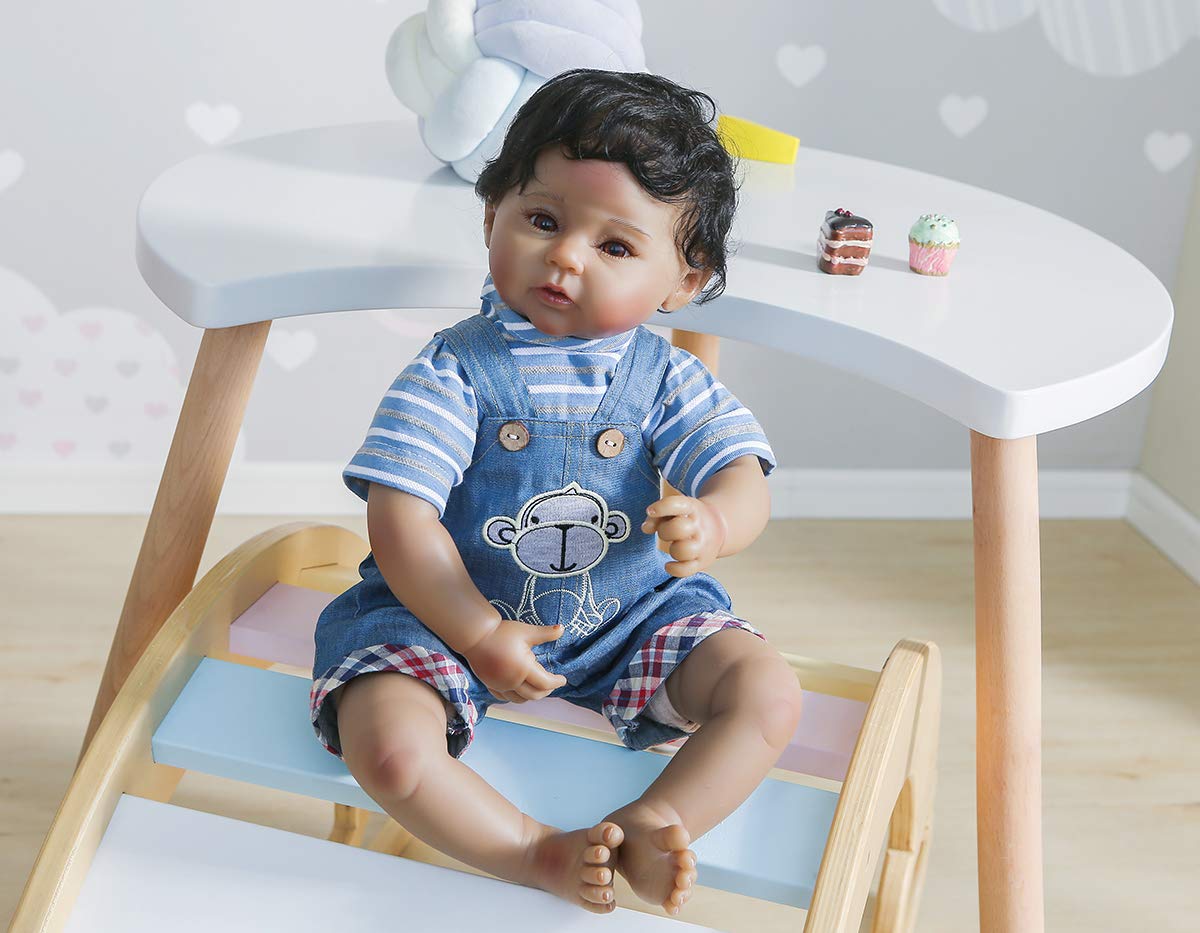 22 Inch Realistic African American Reborn Baby Dolls - Weighted Silicone Twins Set (Boy & Girl) for Kids | Lifelike Newborn Black Baby Dolls for Play, Collecting & Gift Giving