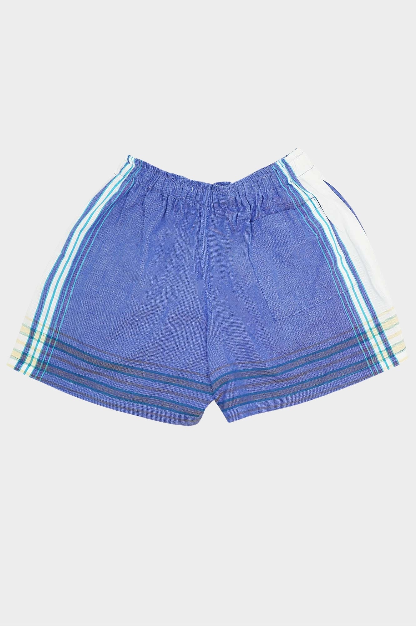 Kikoy Short Shorts for Women - Denim Blue & White - Comfortable Casual Summer Shorts for Beach, Travel, and Everyday Wear