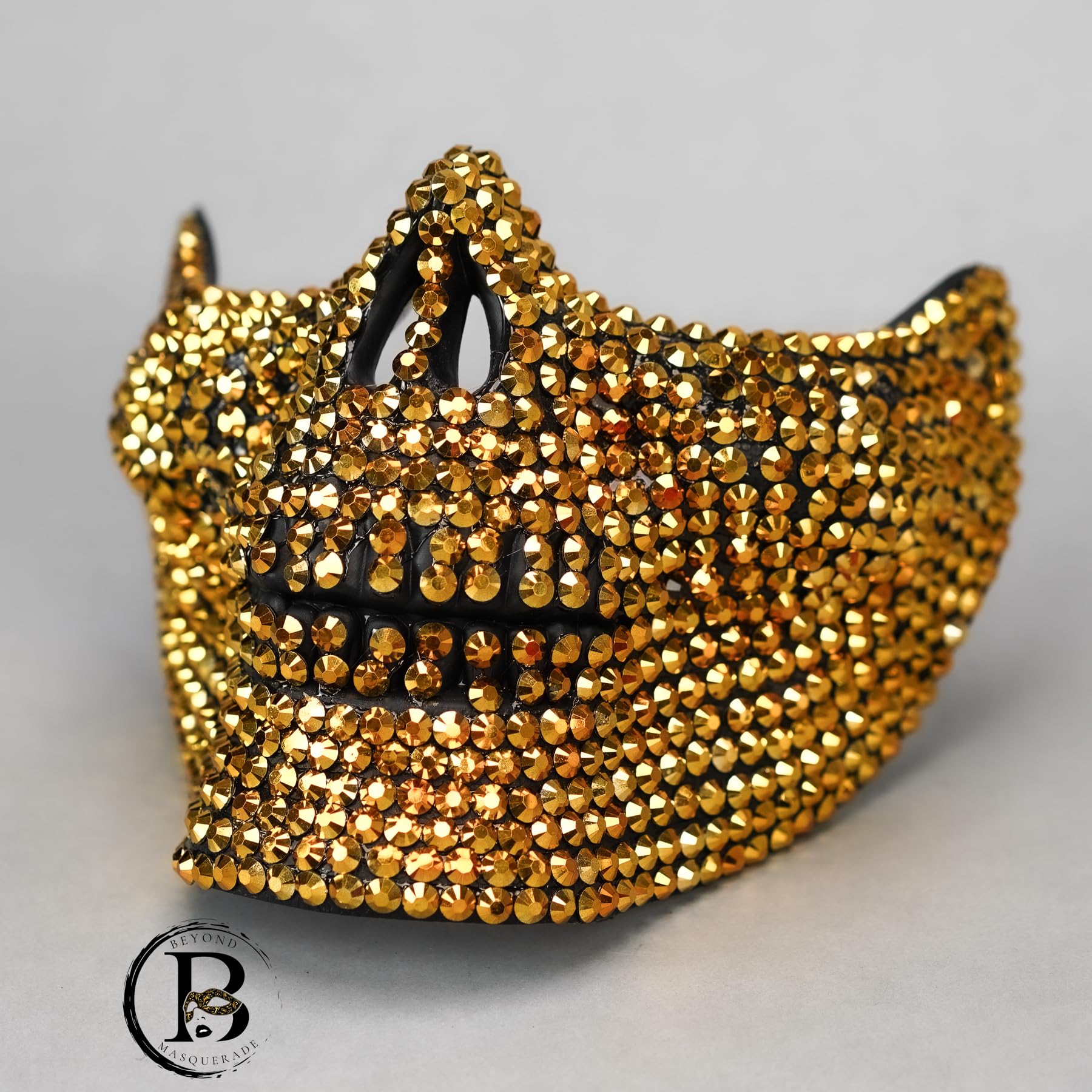 BEYOND MASQUERADE B Rhinestone Skull Devil Mask with Teeth - Gothic Cosplay Mask for Halloween, Steampunk, Party & Dance - Perfect for Costume Parties, Rave Events and Themed Performances