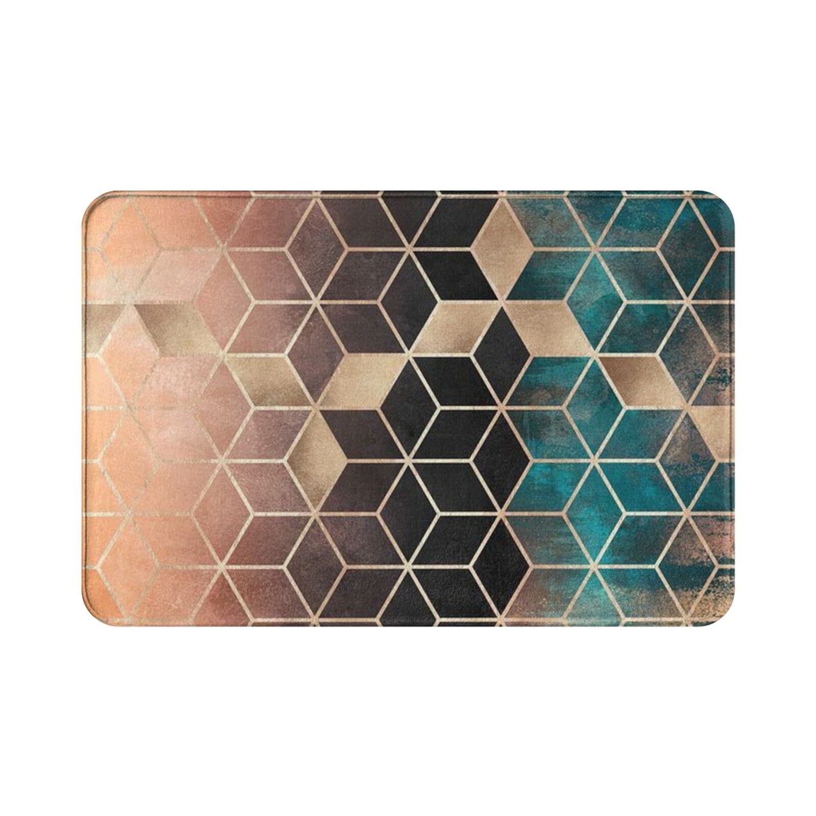 Dream Cubes Art Print Memory Foam Bath Mats - Soft Non-Slip Ultra Absorbent Bathroom Rug (15.7