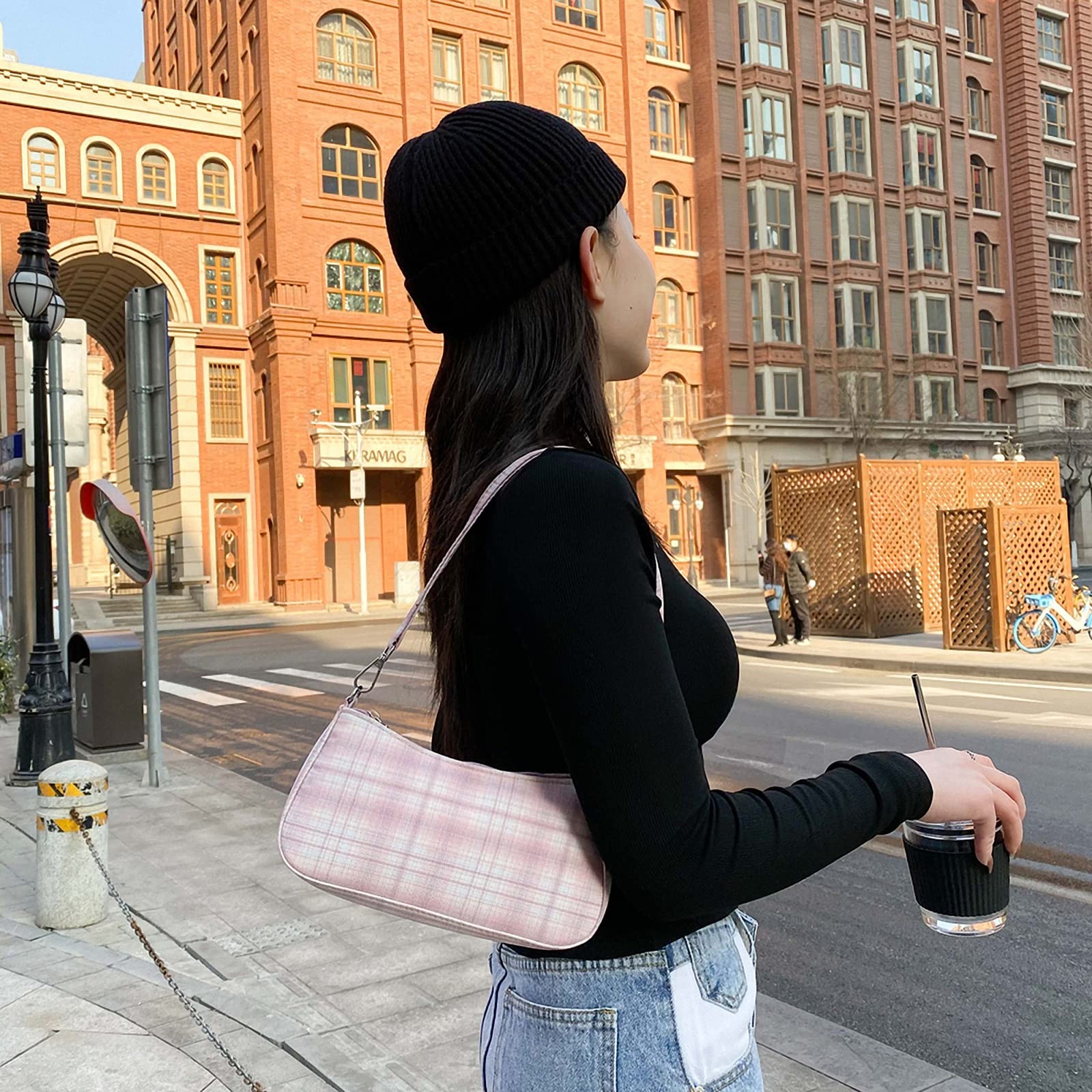 Dawery Plaid Print Crossbody Bag for Women - Stylish Cloth Shoulder Bag, Casual Handbag, Daily Clutch Purse | Perfect for Shopping, Travel & Everyday Use
