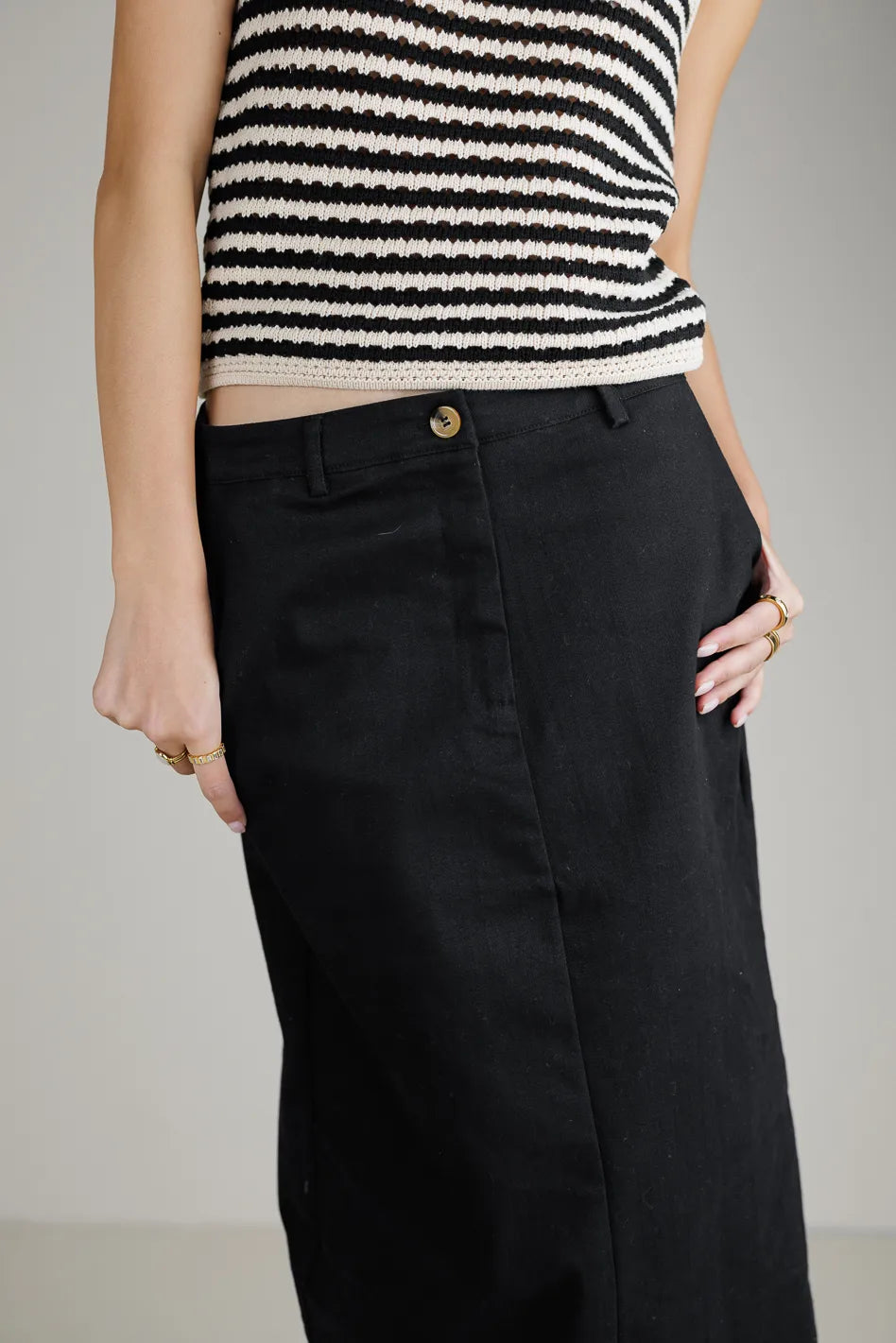 Madelynn Black Skirt for Women | Elegant A-Line Midi Skirt | Perfect for Office, Parties & Date Nights | FINAL SALE