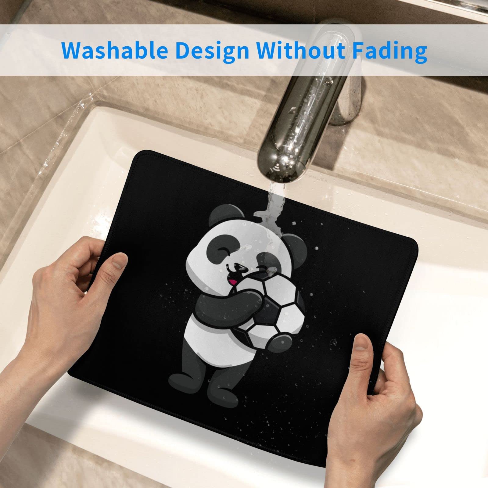 SIYTUAU Cute Panda Hugging Football Mouse Pad - Waterproof, Non-Slip Rubber Gaming Mouse Pad (10x12 inches) for Laptop, Office & PC Use - Perfect for Work, Gaming & Home Decor