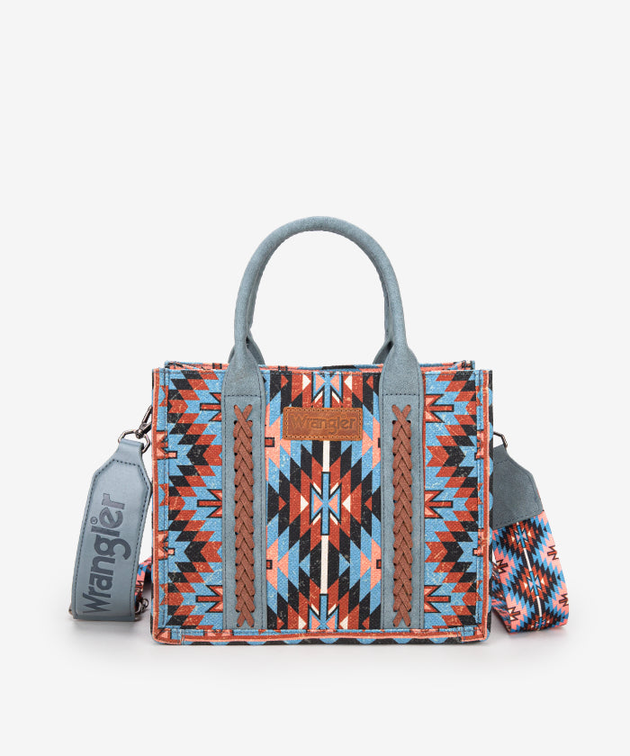 Wrangler Aztec Print Canvas Tote Bag for Women - Stylish & Durable Handbag for Shopping, Beach, Work & Travel Accessories
