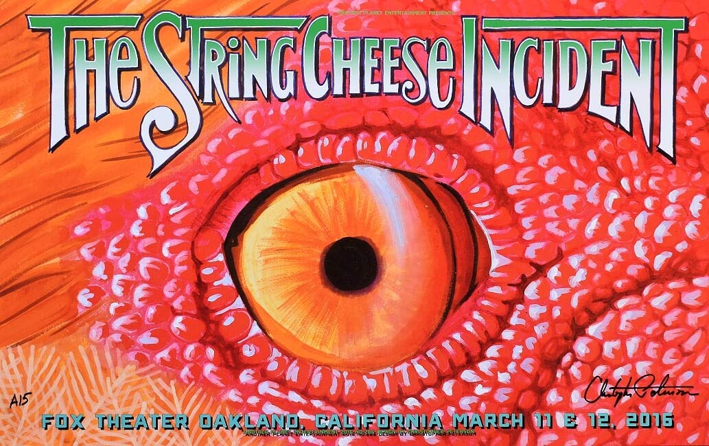 Chris Peterson String Cheese Incident Concert Poster A/P - Oakland 2016 Live Music Memorabilia - Perfect for Fans, Music Room Decor & Collector's Display
