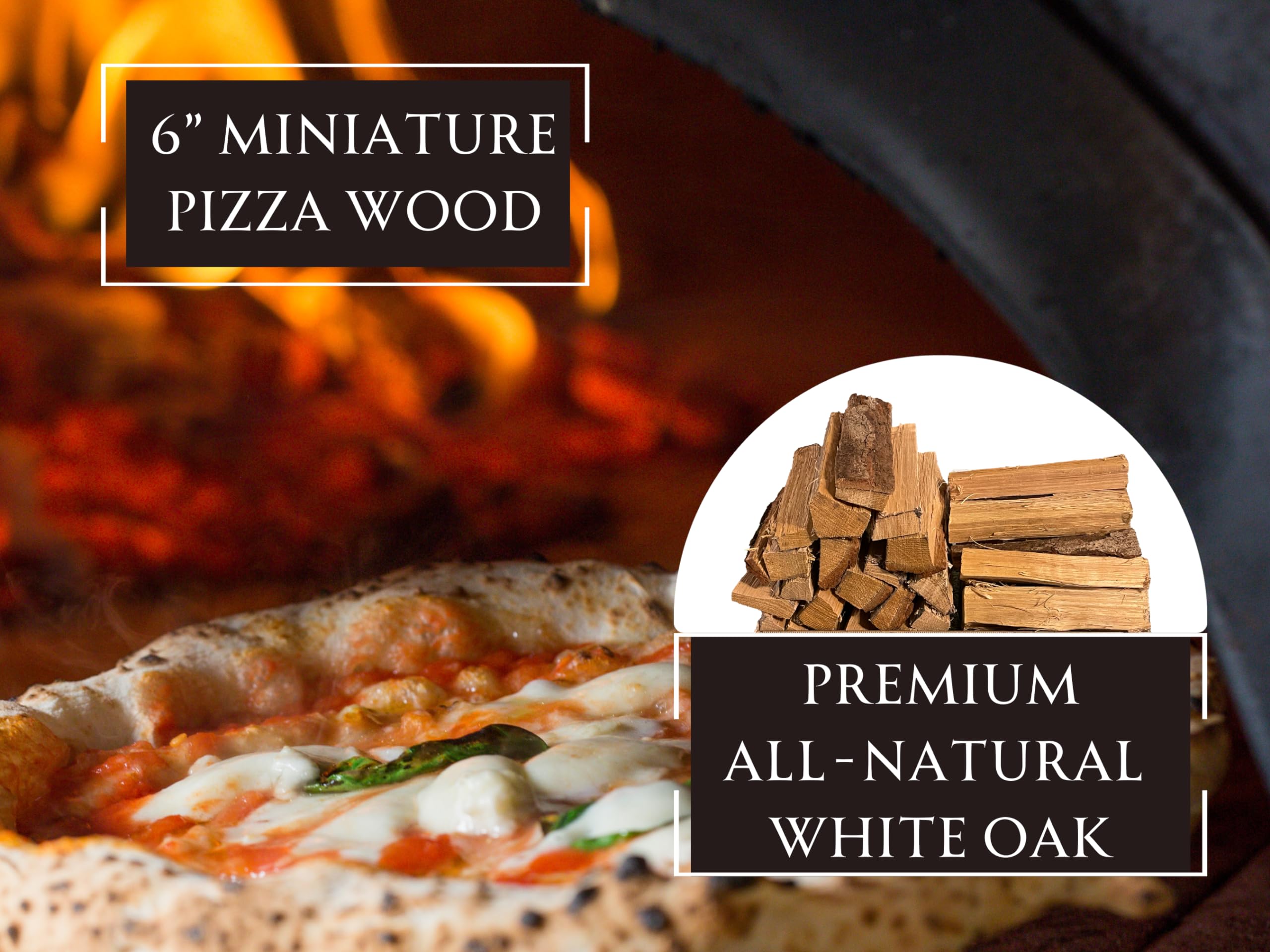 Premium 6-Inch Mini Oak Logs for Pizza Ovens – 1000 Cubic Inches | Perfect for Ooni, Gozney, Bertello & Solo Stove | Naturally Cured, USA Harvested (12-14lbs) | Ideal for Wood-Fired Pizza, Grilling & Smoking | Outdoor Cooking & Backyard BBQ Essential