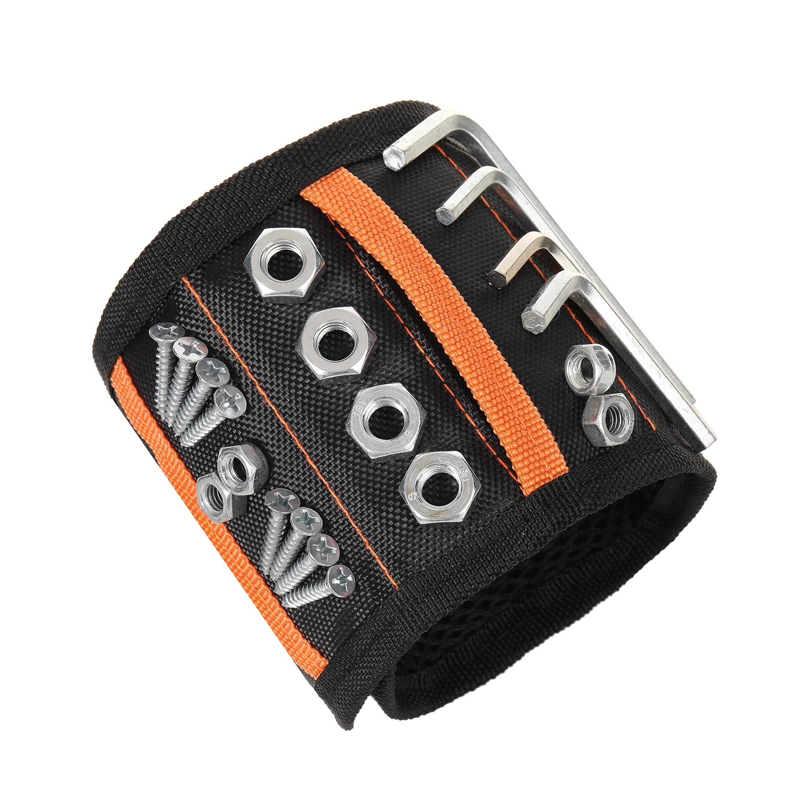 Magnetic Wristband with 15 Strong Magnets - Tool Holder for Screws, Nails & Drill Bits - Perfect DIY Handyman Accessory for Men, Dad, Husband - Great Gift for Construction Workers & Home Improvement Projects (Blue)
