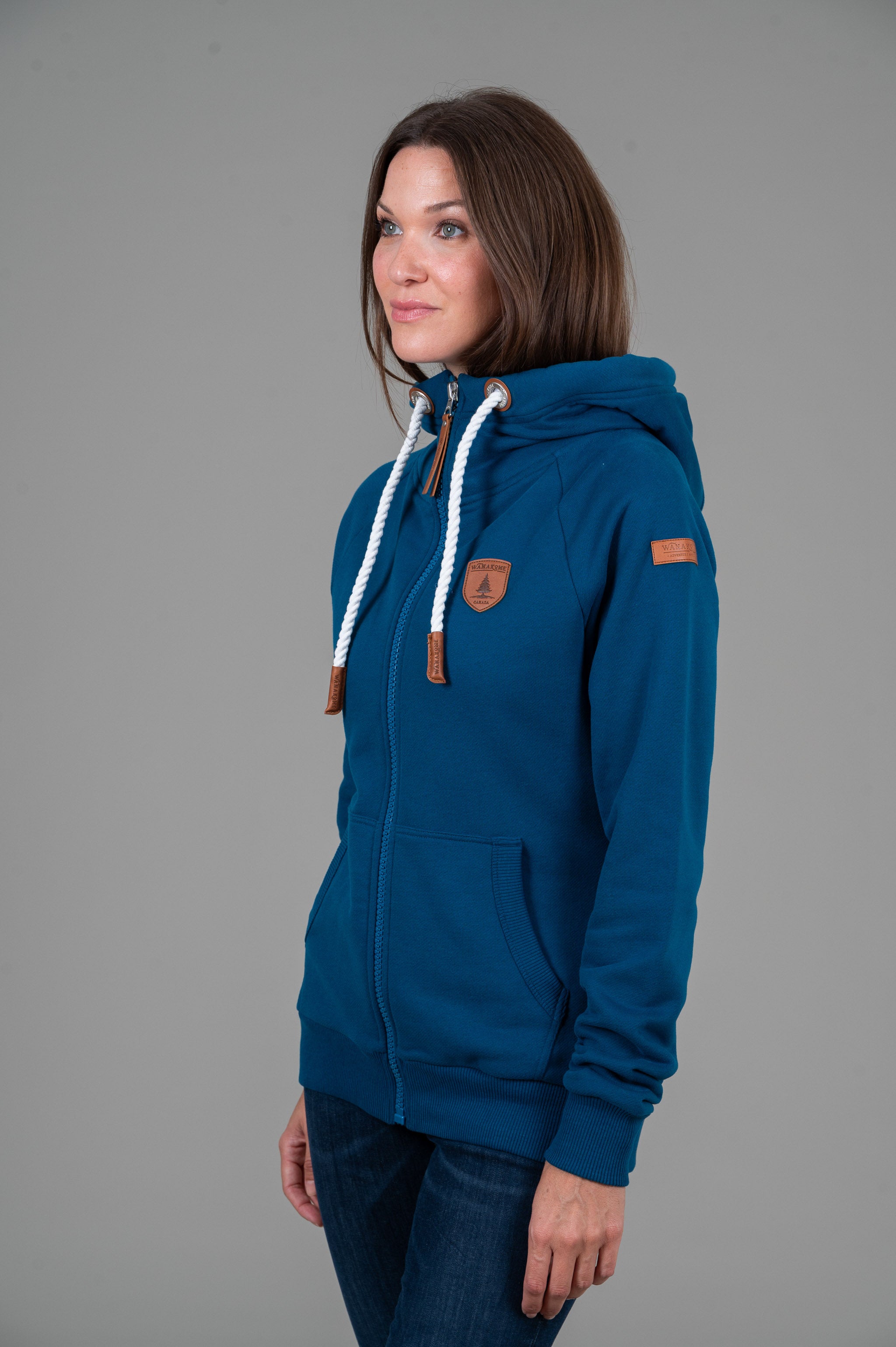 Hera Real Teal Full Zip Hoodie for Women - Soft Fleece Pullover with Pockets, Lightweight Casual Jacket for Outdoor Activities, Running, Travel & Lounge Wear