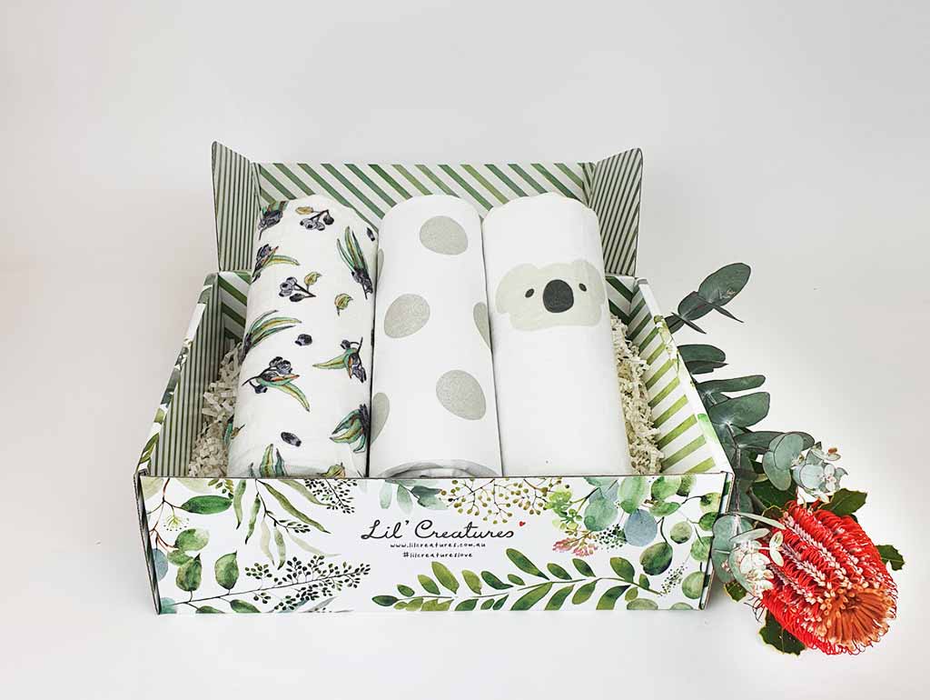Premium Australiana Muslin Wrap Baby Gift Set - Soft & Breathable for Newborns - Perfect for Swaddling, Nursing, and Stroller Cover