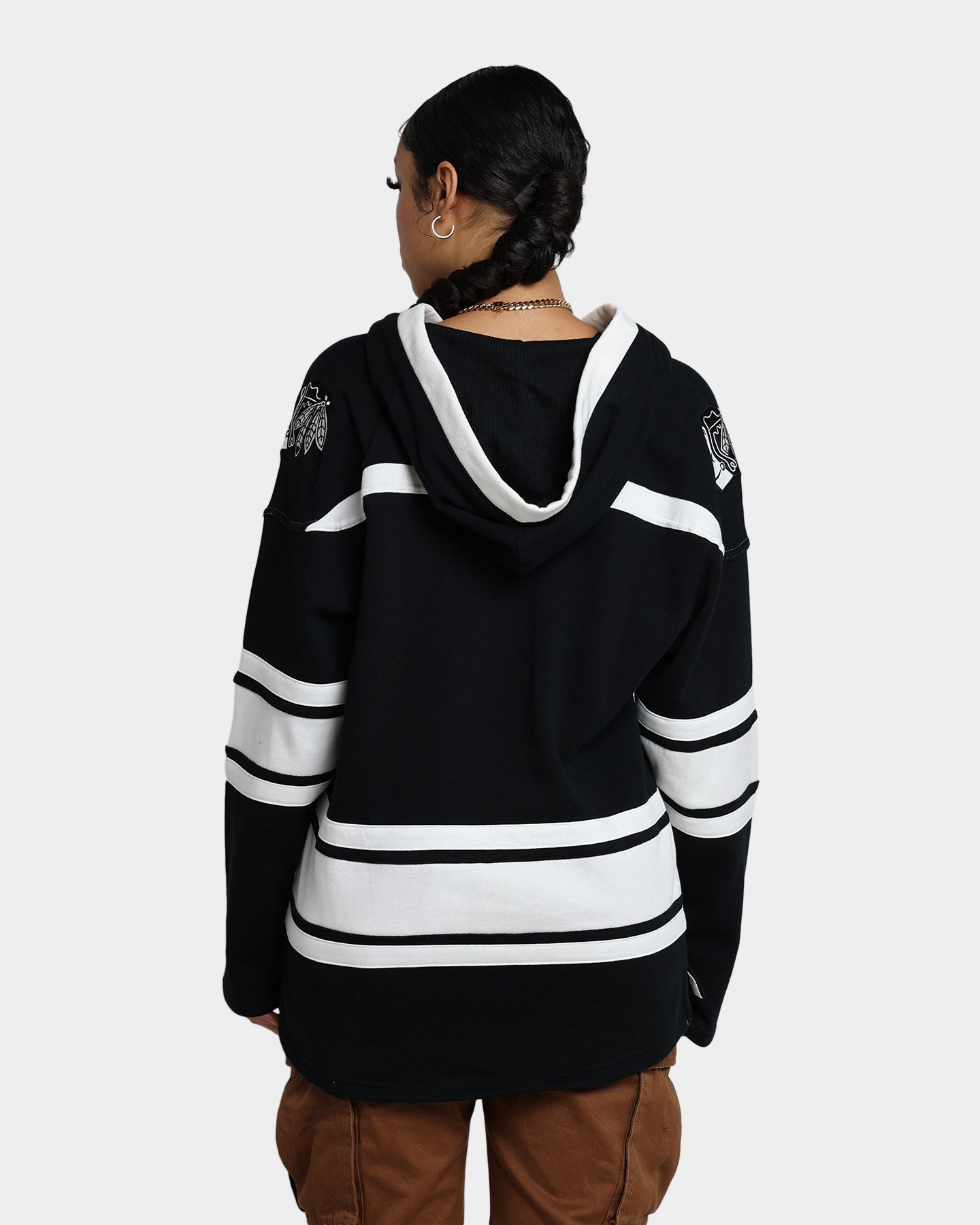 47 Brand Chicago Blackhawks Superior Lacer Hoodie - Men's NHL Team Zip-Up Sweatshirt with Lace-Up Front - Perfect for Game Day & Casual Wear