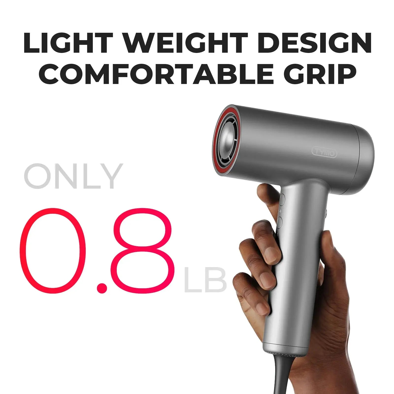 TYMO AIRHYPE LITE 3 Nozzles Professional Hair Dryer - Lightweight & Fast Drying for Salon-Quality Styling at Home | Perfect for Travel, Daily Use & Salon Professionals