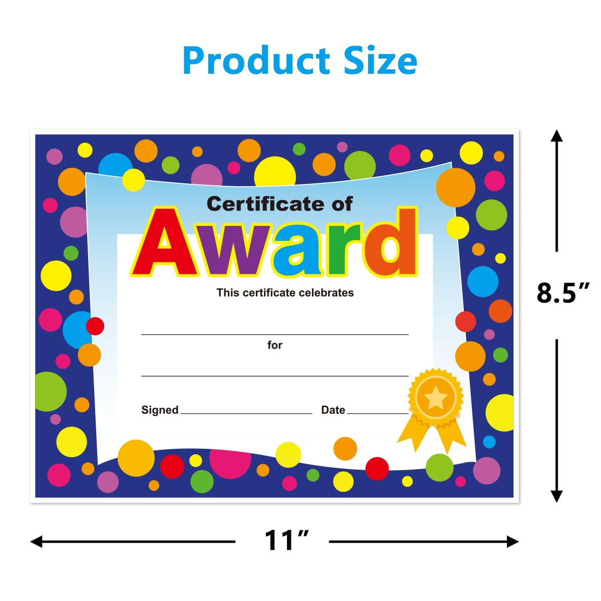 Yoklili 45-Pack Printable Award Certificates for Teachers & Students - 8.5 x 11 Inches Classroom Supplies - Perfect for Back to School, Recognition Ceremonies & Academic Achievements