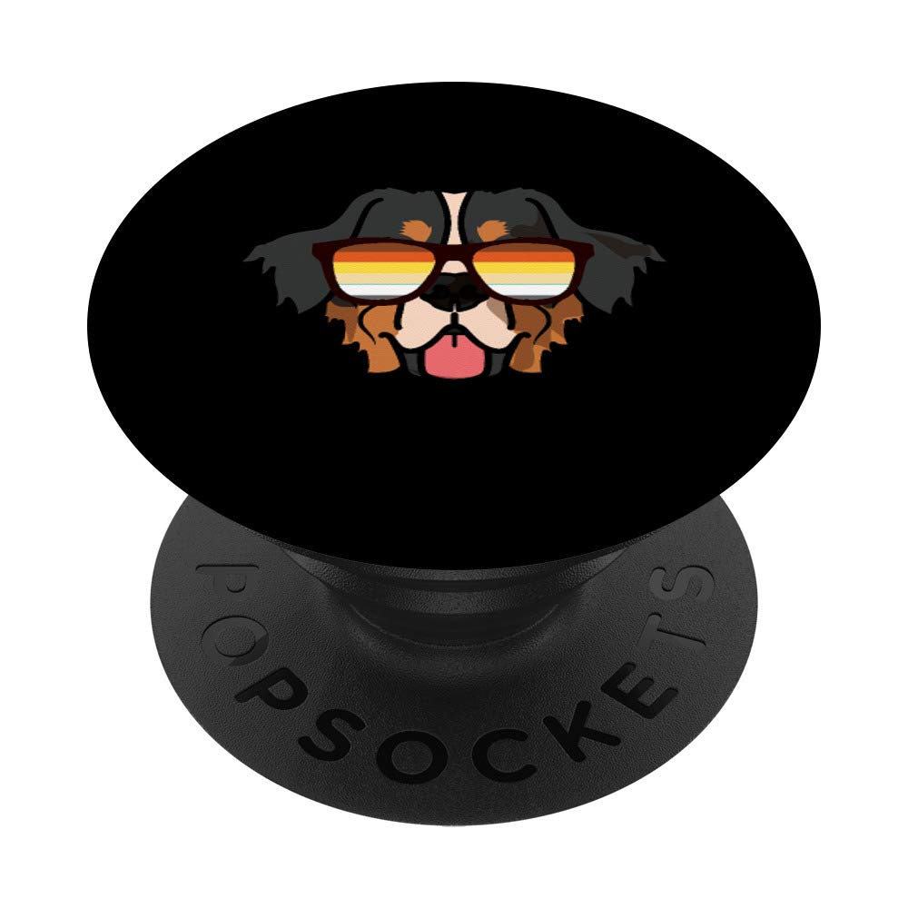 Bernese Mountain Dog with Sunglasses - LGBTQ+ Pride Phone Grip & Stand for iPhone, Samsung | Cute PopSocket for Pride Month, Dog Lovers & Rainbow Supporters | Perfect for Daily Use, Travel & Showing Pride