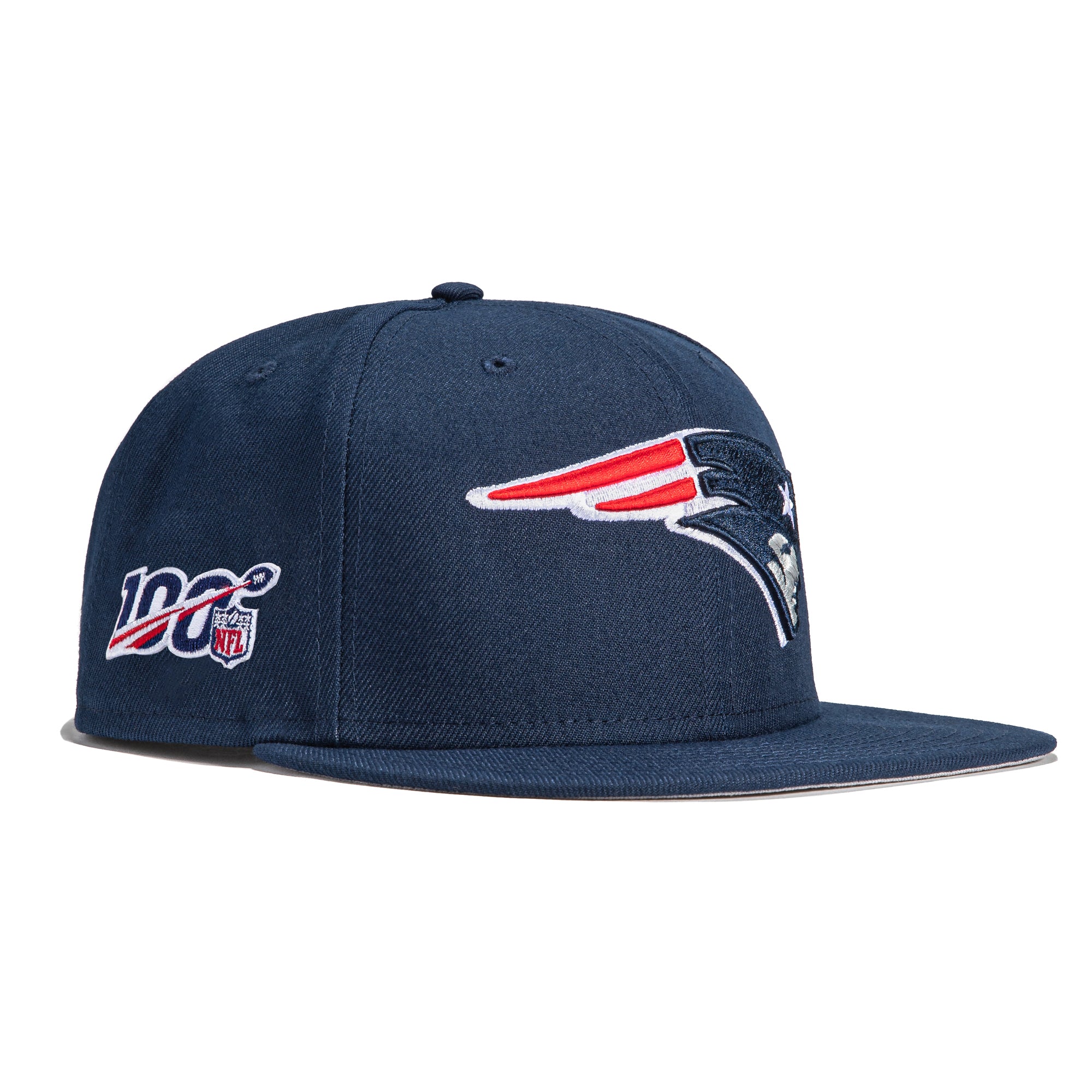 New Era 9Fifty New England Patriots 100th Anniversary Patch Snapback Hat - Navy Blue Adjustable Baseball Cap for Men & Women - Perfect for Game Day, Sports Events & Casual Wear