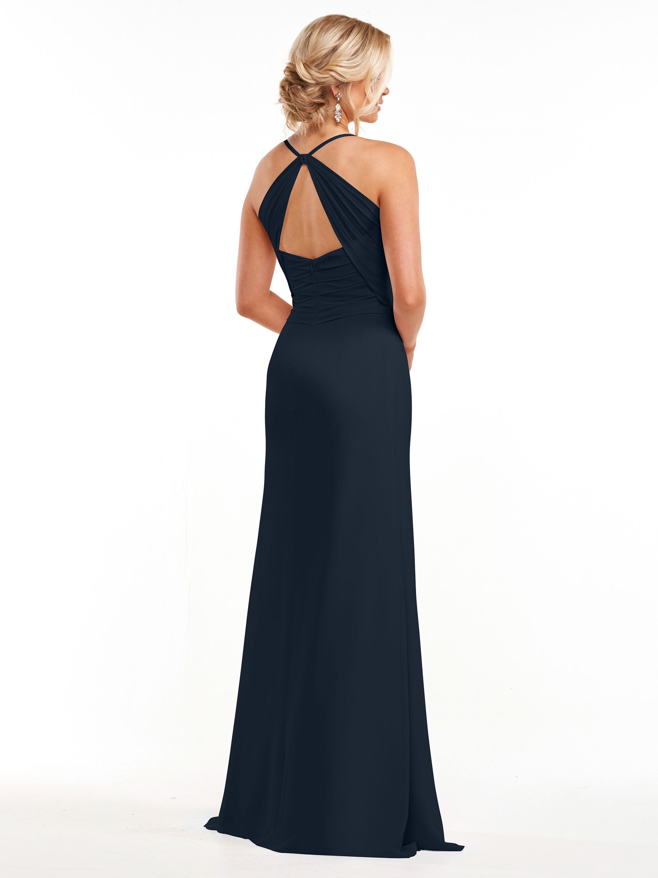 Elegant A-Line Chiffon Bridesmaid Dress with High Slit - Perfect for Weddings, Formal Events & Special Occasions