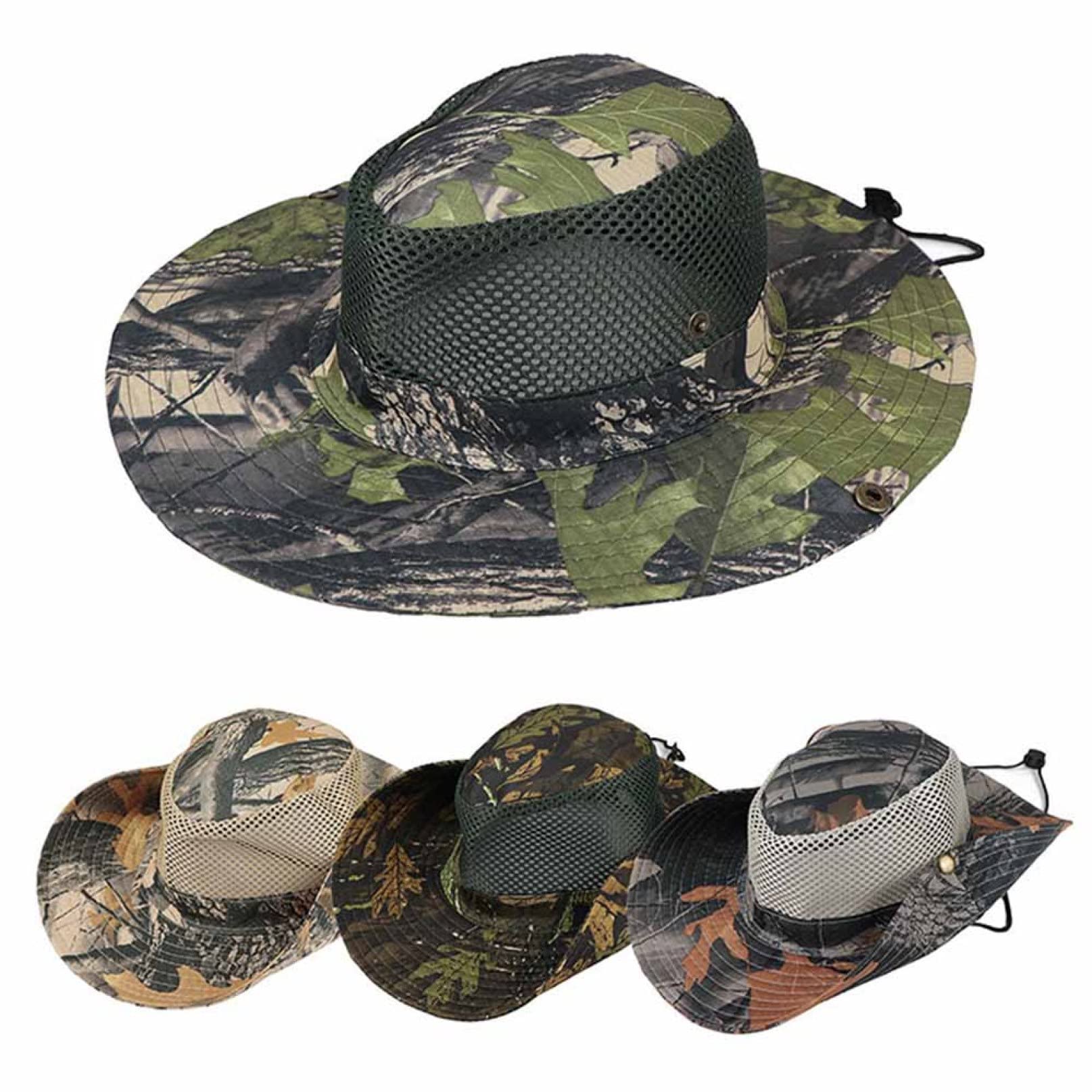 Men's Camouflage Bucket Hat - Wide Brim Sun Hat for Fishing, Camping & Outdoor Activities | Jungle Camo Fisherman Cap UV Protection