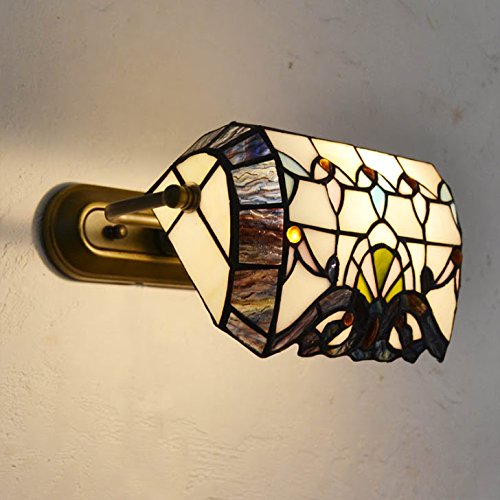Baroque Tiffany Style Balcony Wall Lamps - Antique Glass Corridor Sconce with Mirror Front - Perfect for Hallway, Staircase & Victorian Home Decor