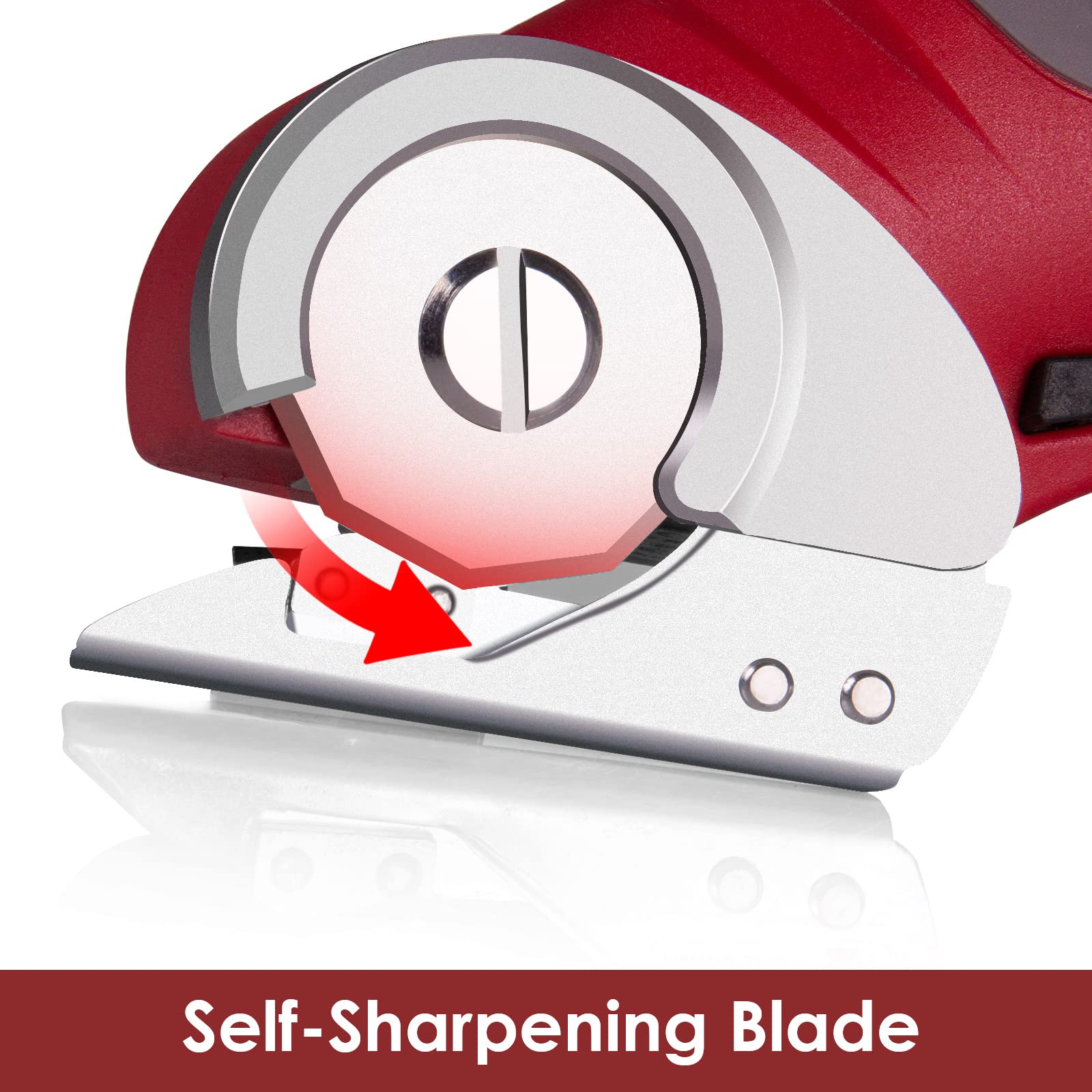 4V Cordless Electric Scissors - 2000mAh Rechargeable Multi-Cutter with Self-Sharpening Blade & Carrying Case - Power Rotary Scissors for Carpet, Leather, Cardboard - Perfect for DIY Crafts, Upholstery, and Home Renovation Projects