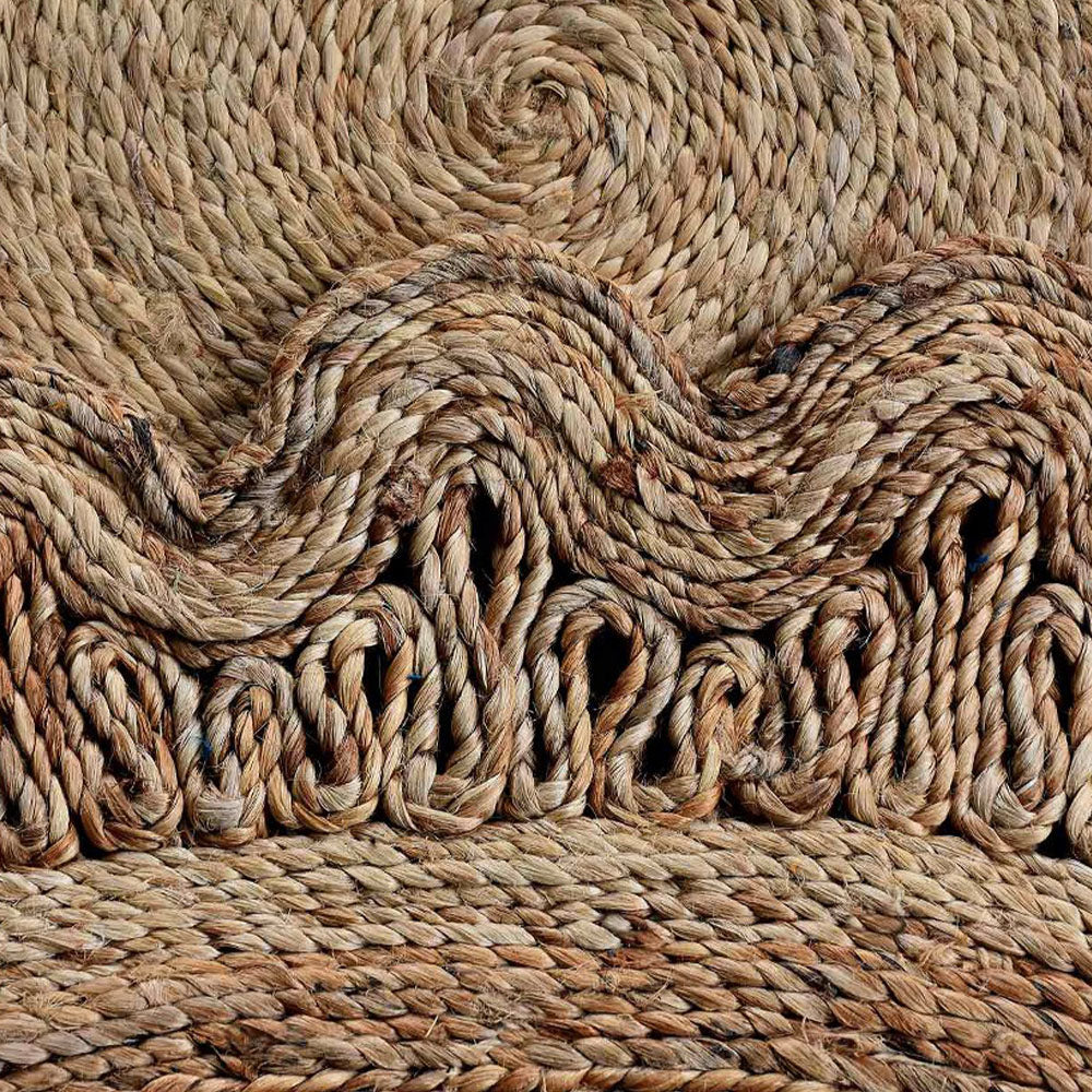 Exoticara Handwoven Jute Braided Rug - Natural Fiber Floor Mat for Boho Living Room, Bedroom, or Outdoor Patio Decor