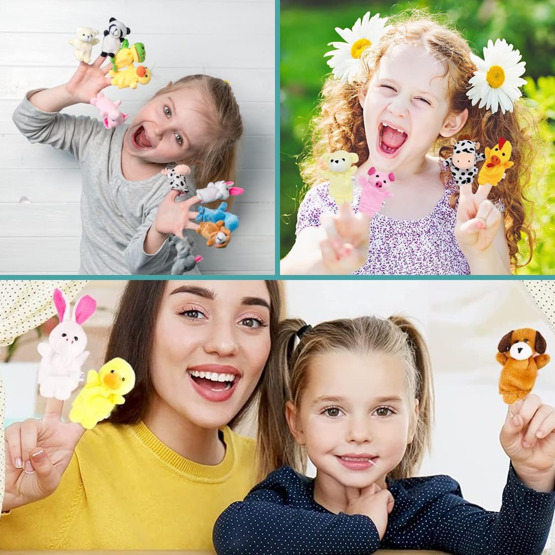 10 Pcs Animal Finger Puppets for Kids - Educational Storytime Toys, Mini Dolls for Shows, Games & School Activities - Perfect for Birthday Parties, Classroom Fun & Interactive Playtime