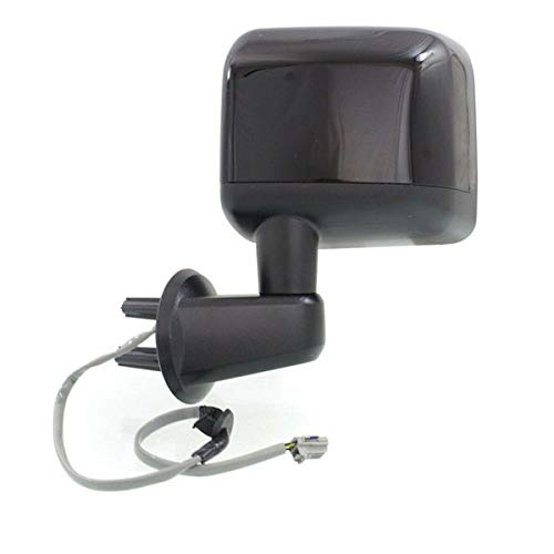 2014-2018 Jeep Wrangler Power Heated Driver Side Rear View Mirror Replacement - Smooth Black Door Mirror Assembly for Enhanced Visibility & Safety in Off-Roading & Daily Driving