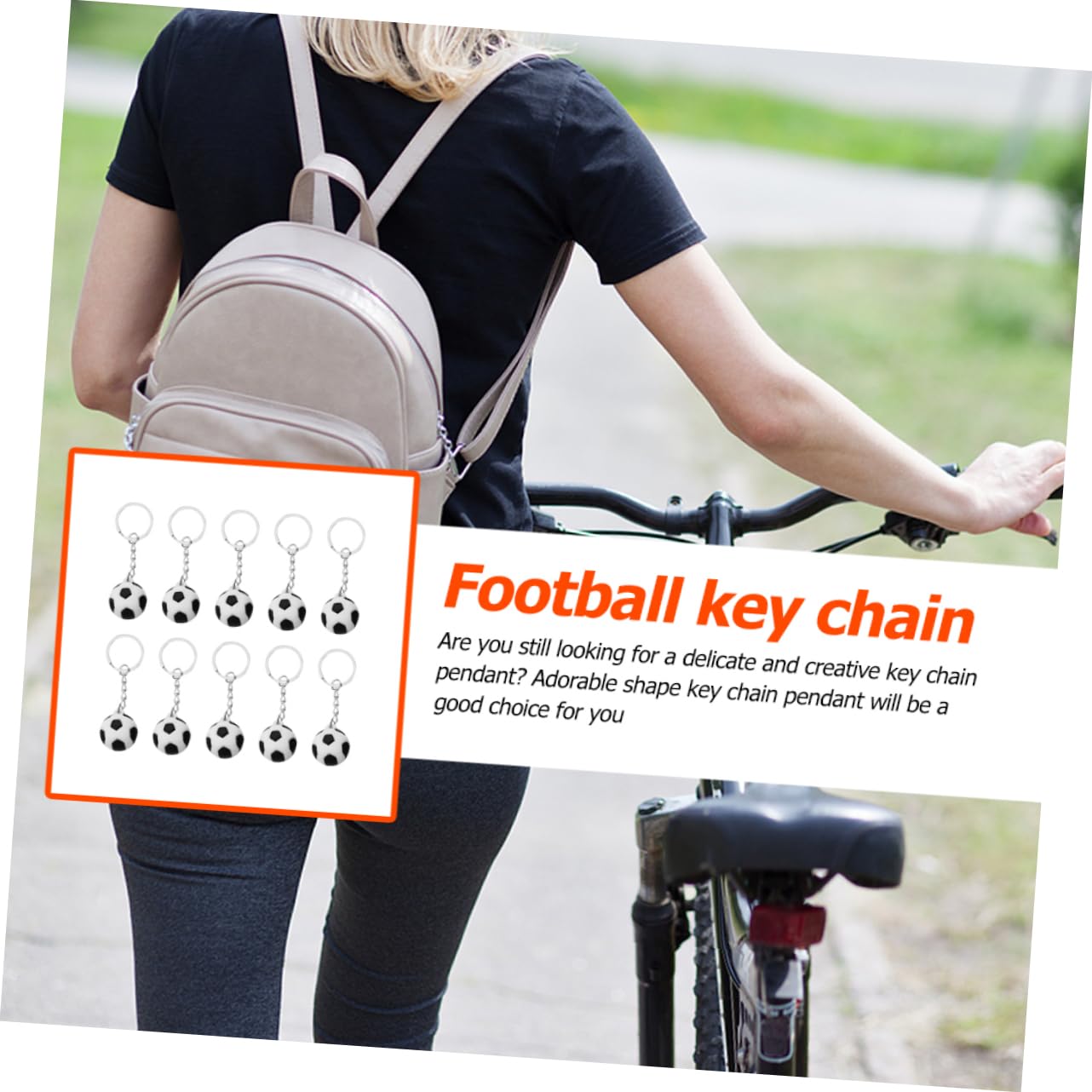 Kisangel 5 Sets Soccer Ball Keychain - Football Design Keyrings for Luggage, Backpack, Purse & Car Keys (10pcs x 5) - Perfect for Sports Fans, Gifts & Travel Accessories