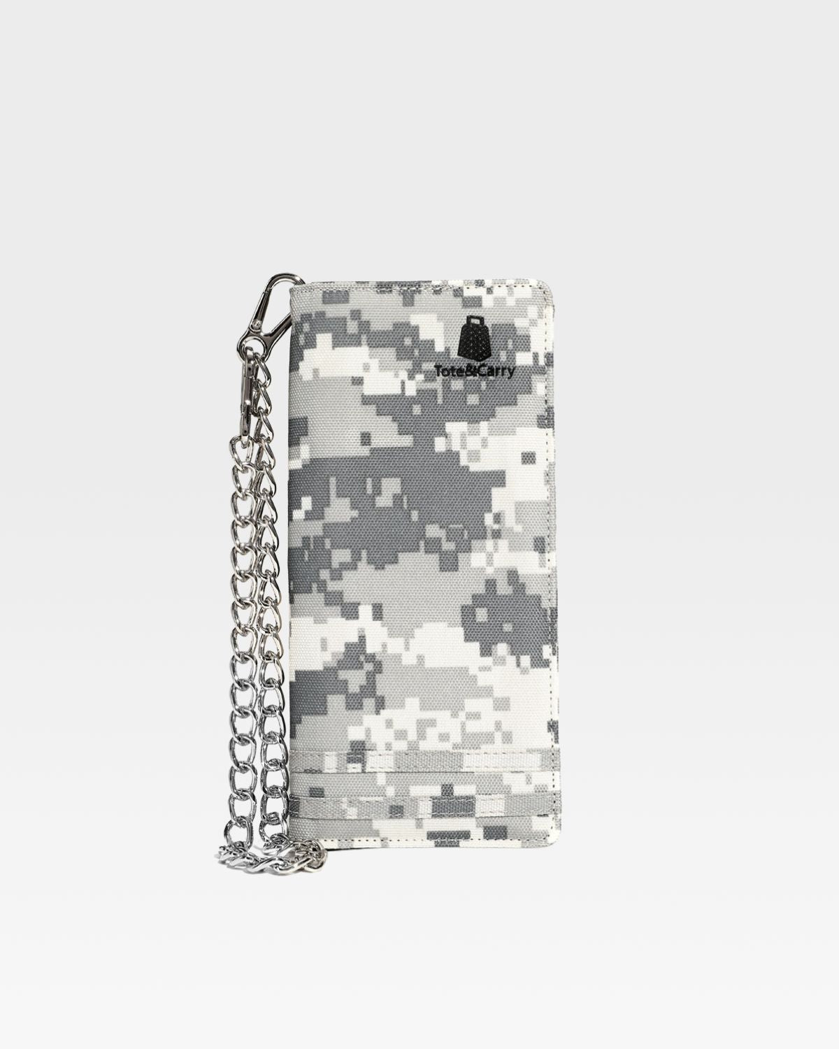 Stylish Grey Digital Camouflage Biker Chain Wallet - Perfect for Motorcycle Riders, Outdoor Enthusiasts & Fashion Lovers