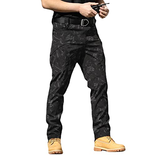 Men's Tactical Waterproof Cargo Pants - Water Resistant Stretch Hiking Trousers for Outdoor Combat & Adventure | Perfect for Hiking, Camping & Military Training
