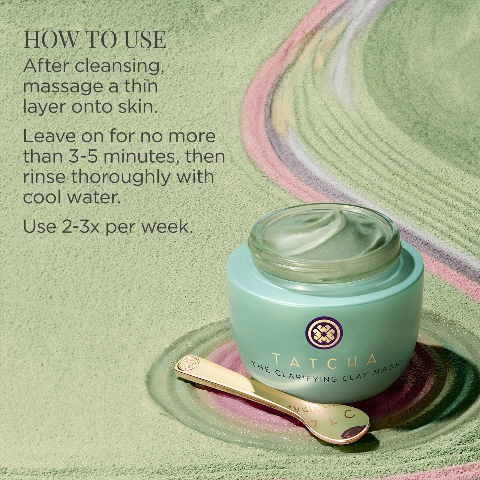 TATCHA The Clarifying Clay Mask - Deep Pore Cleanser & Exfoliator with Warming Sensation for Glowing Skin | 50ml/1.7oz | Perfect for Spa Nights & Pre-Makeup Pore Prep