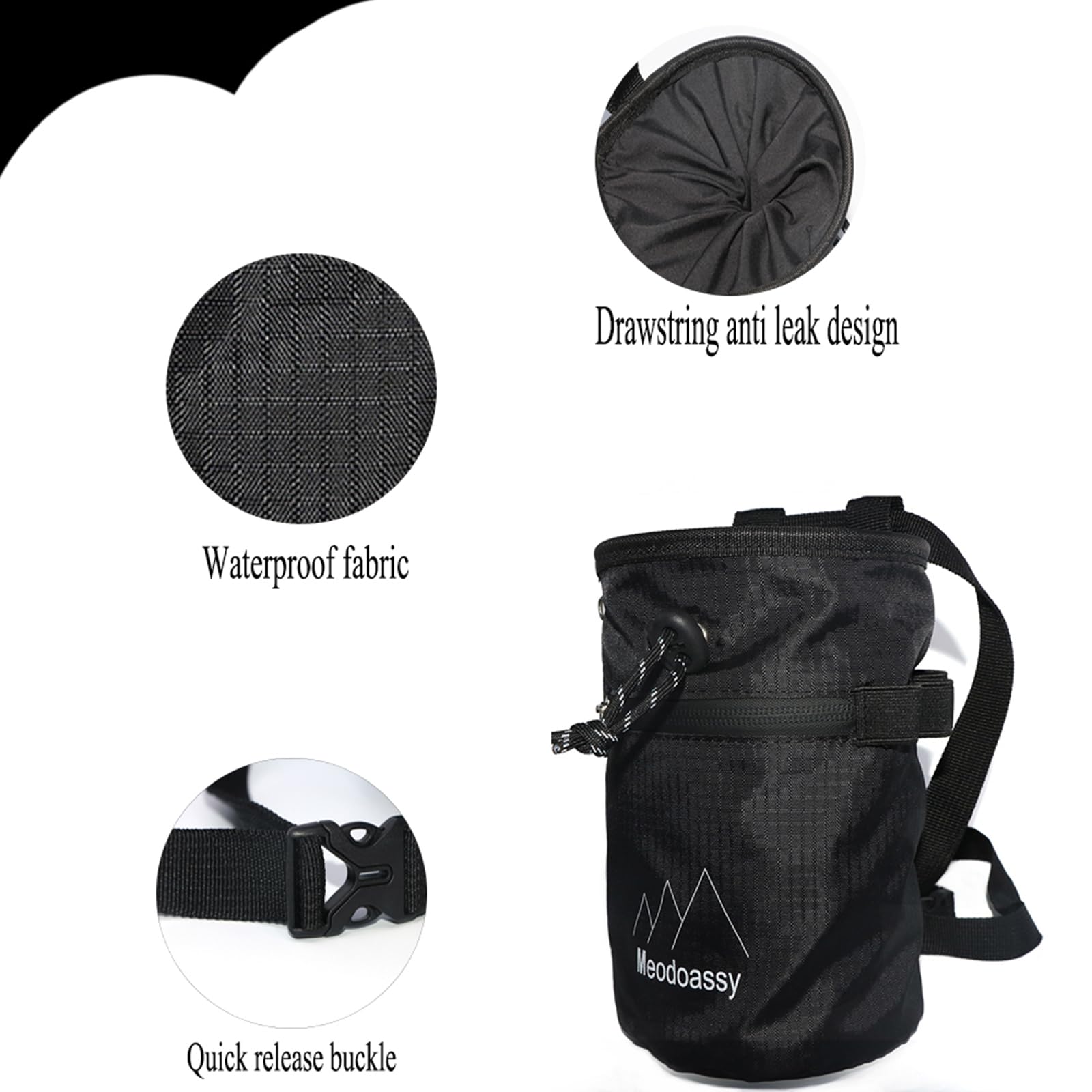 Premium Chalk Bag for Rock Climbing & Bouldering - Large Zippered Storage Pockets - Ideal for Gym Weightlifting & Outdoor Climbing Gear - Perfect for Sports Enthusiasts & Fitness Training