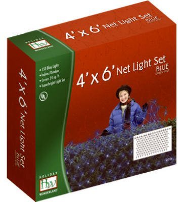 HolidayWonderland 48954-88 150-Count Blue LED Net Christmas Lights for Shrubs - 55 Pack | Outdoor Holiday Decorations for Trees, Bushes & Yard Displays