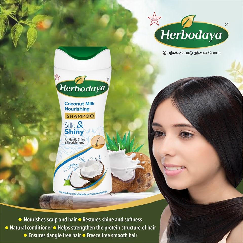 Herbodaya Coconut Milk Shampoo 200ml - Hydrating & Nourishing for Dry & Damaged Hair - Perfect for Daily Hair Care & Salon Use