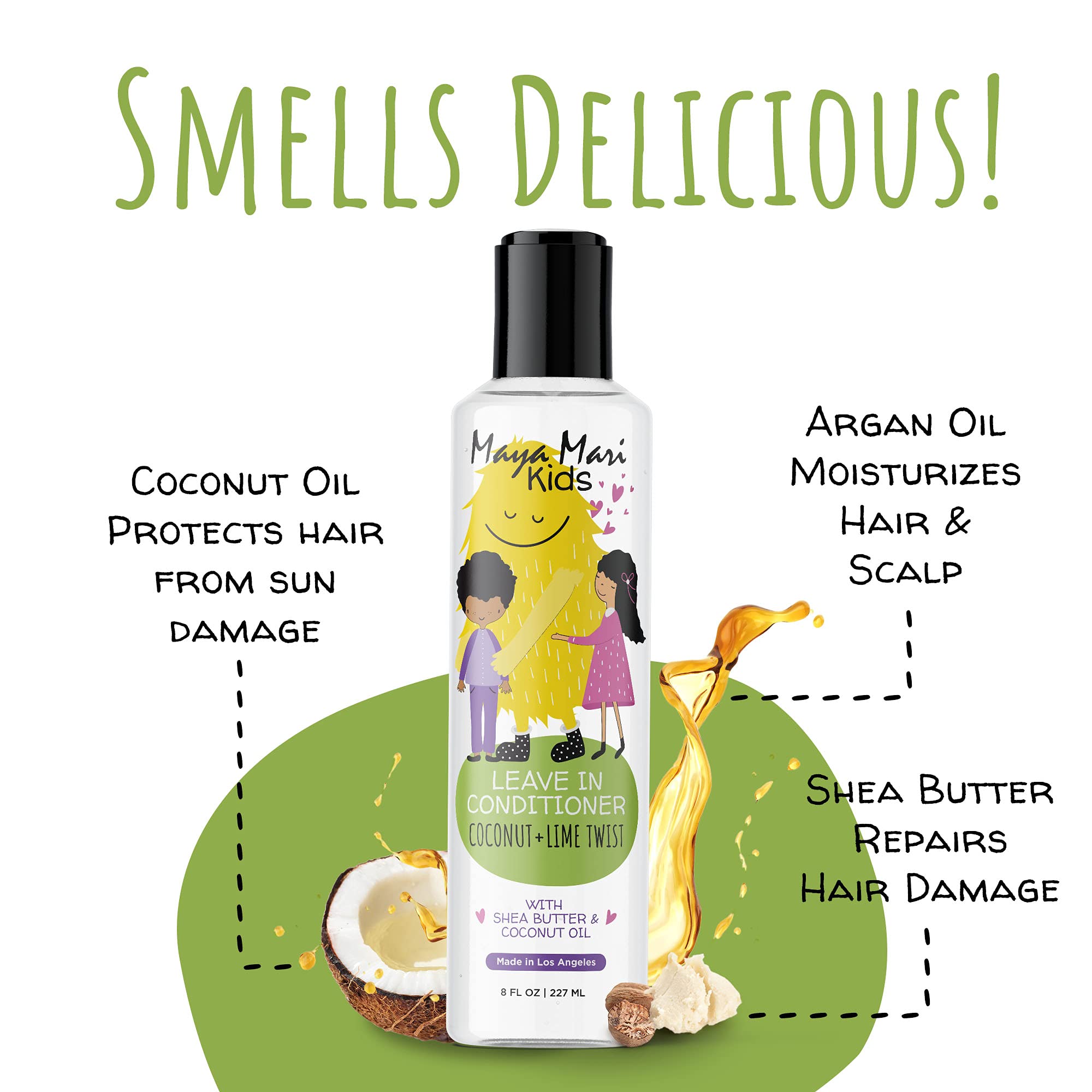 Kids Leave-In Conditioner & Curl Cream Set | Sulfate-Free Detangler & Smoothing Treatment for Curly Hair | USA-Made, Cruelty-Free Hair Care for Toddlers & Children | Perfect for Daily Hair Routine & Special Occasions