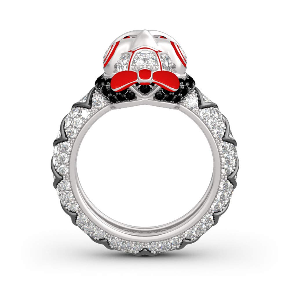 Jeulia 925 Sterling Silver Diamond Puzzle Ring Set - Jigsaw Killer's Mask Inspired Fashion Rings for Wedding, Engagement & Anniversary - Perfect for Cosplay, Gothic Fashion & Unique Gift Giving