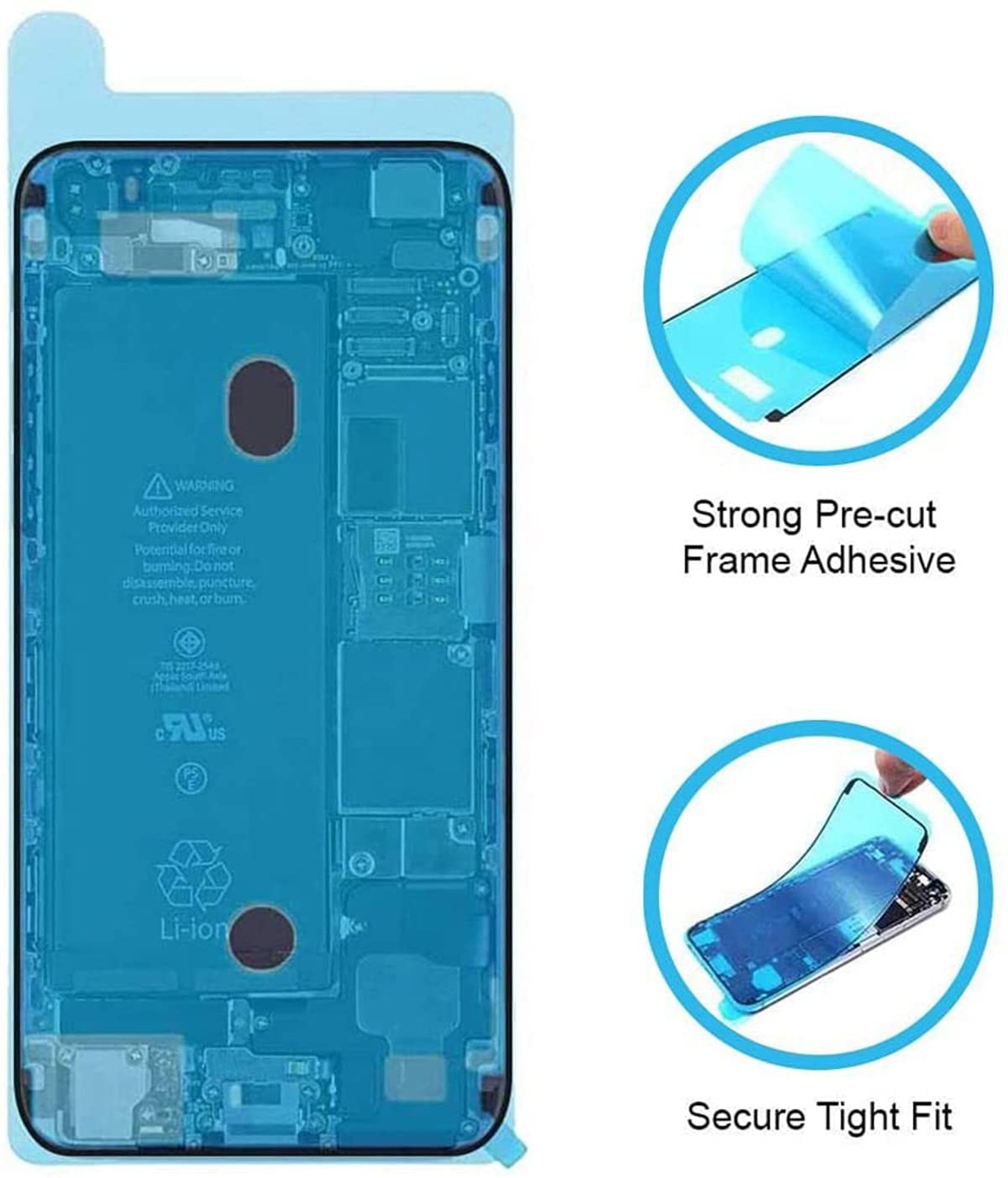 2-Pack OEM Original Waterproof Adhesive Tape for iPhone 12 Mini/12 Pro Max LCD Display Repair - Front Housing Frame & Screen Seal Stickers (Pre-Cut Strips) - Perfect for DIY Phone Screen Replacement & Waterproofing Projects