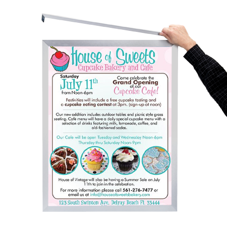 18x24 Euro Style Poster Frame - Top & Side Load Design for Artwork, Photos & Signs - Perfect for Home, Office & Gallery Displays