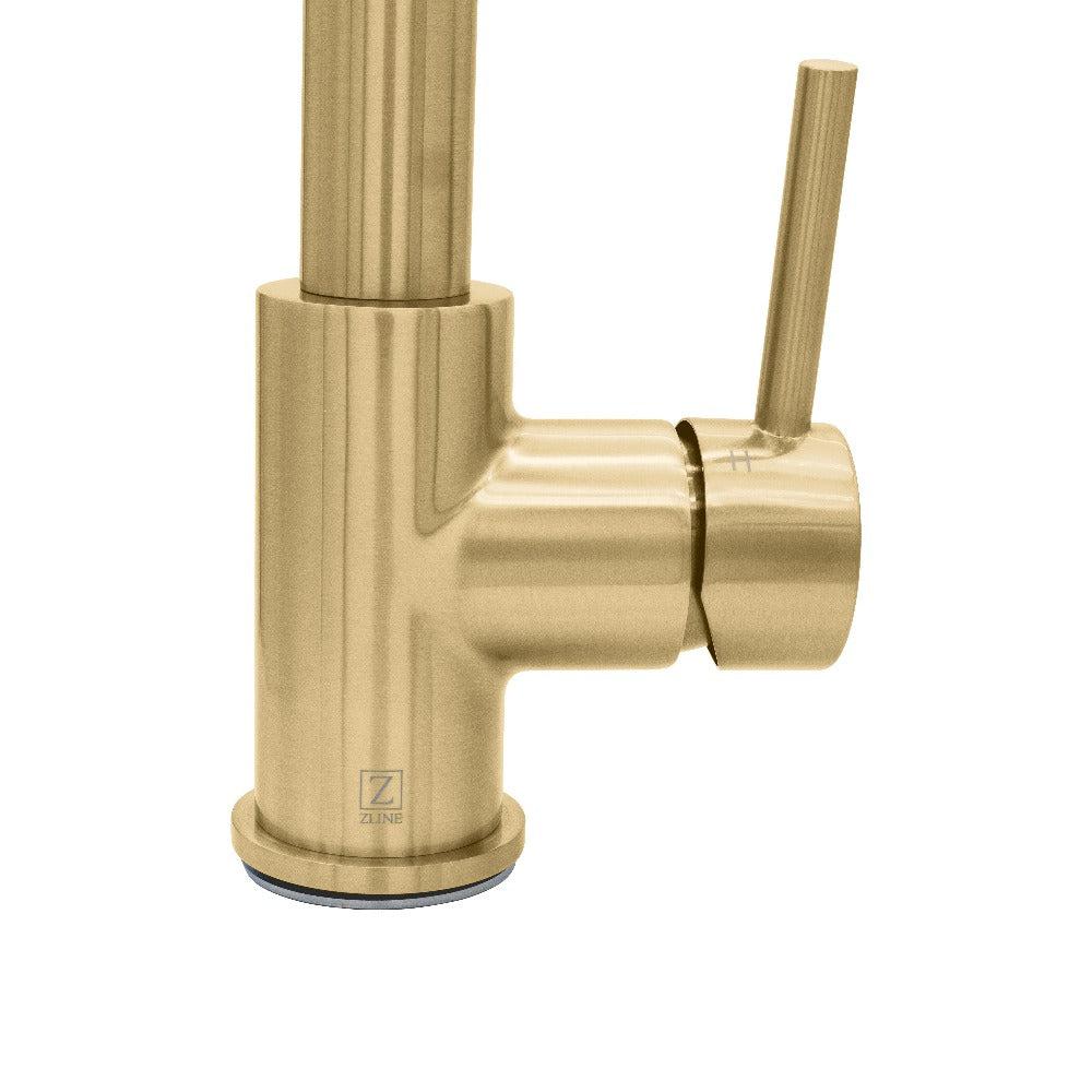 ZLINE Edison Pull Down Single Handle Kitchen Faucet in Champagne Bronze - Modern Commercial Style for Sink, Dishwashing & Food Prep (EDS KF CB)