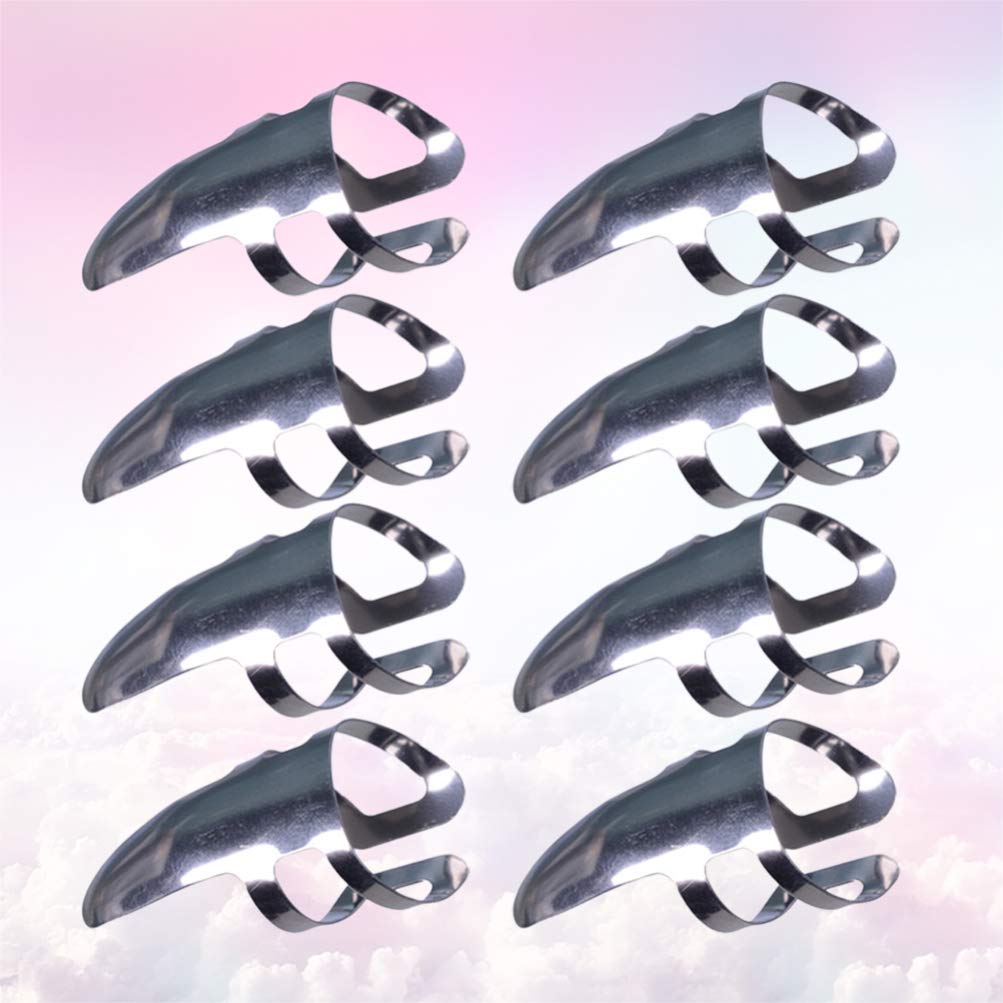 9pcs Silver Guitar Finger Picks - Professional Thumb & Finger Plectrums for Acoustic/Electric Guitar Playing - Finger Protectors for Comfortable Strumming & Plucking - Perfect for Beginners & Musicians