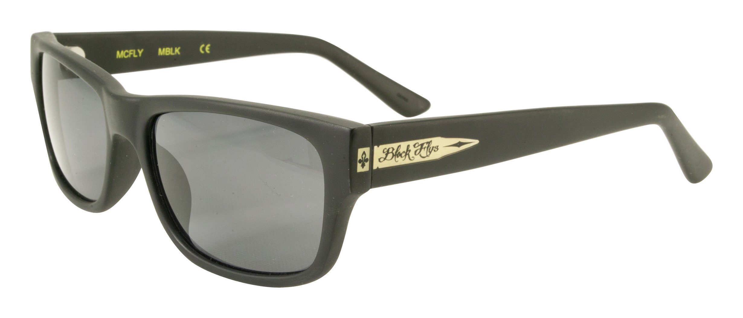 Black Flys McFly Polarized Sunglasses - Matte Black Frame, UV Protection, Medium Fit - Perfect for Driving, Outdoor Sports & Fashion Accessories