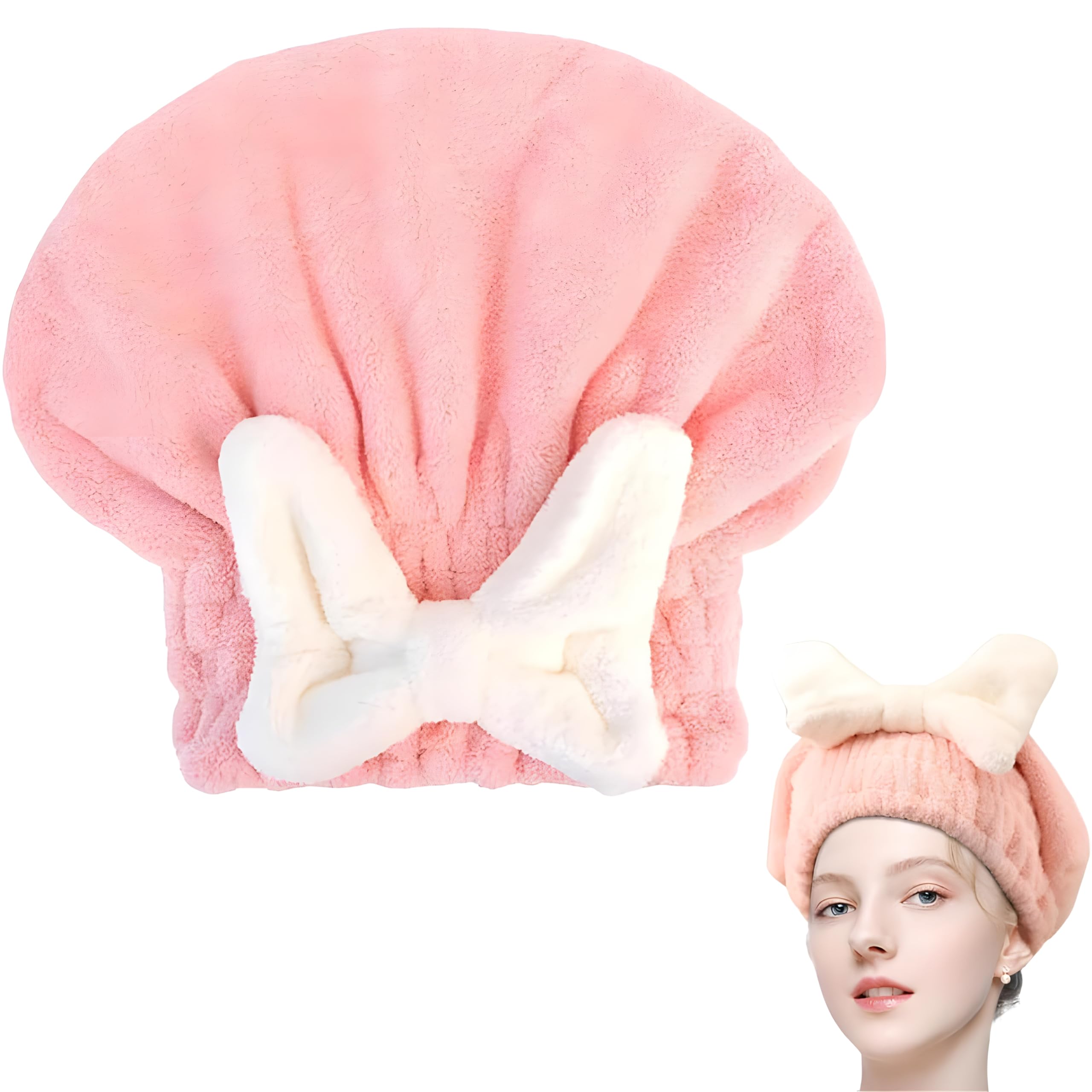 Microfiber Hair Towel Wrap for Women - Quick Drying Hair Turban with Bow Knot | Soft & Luxurious Head Towel for Wet Hair | Perfect for Post-Shower, Salon Styling & Home Hair Care