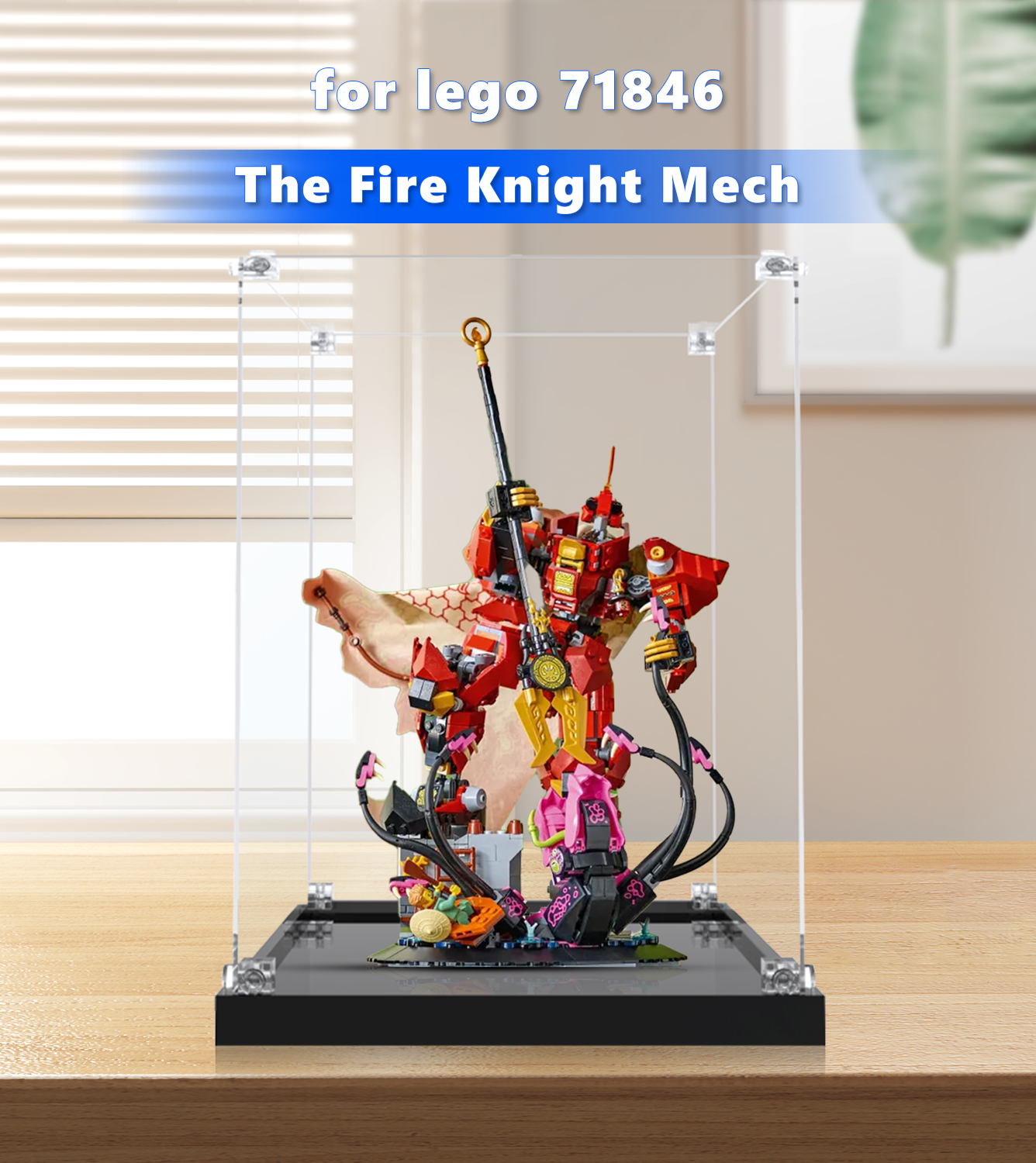 LEGO® NINJAGO® The Fire Knight Mech 71846 Display Case - Protective Showcase for Collectible LEGO Sets | Perfect for Home Decor, Office Display & Gift Giving