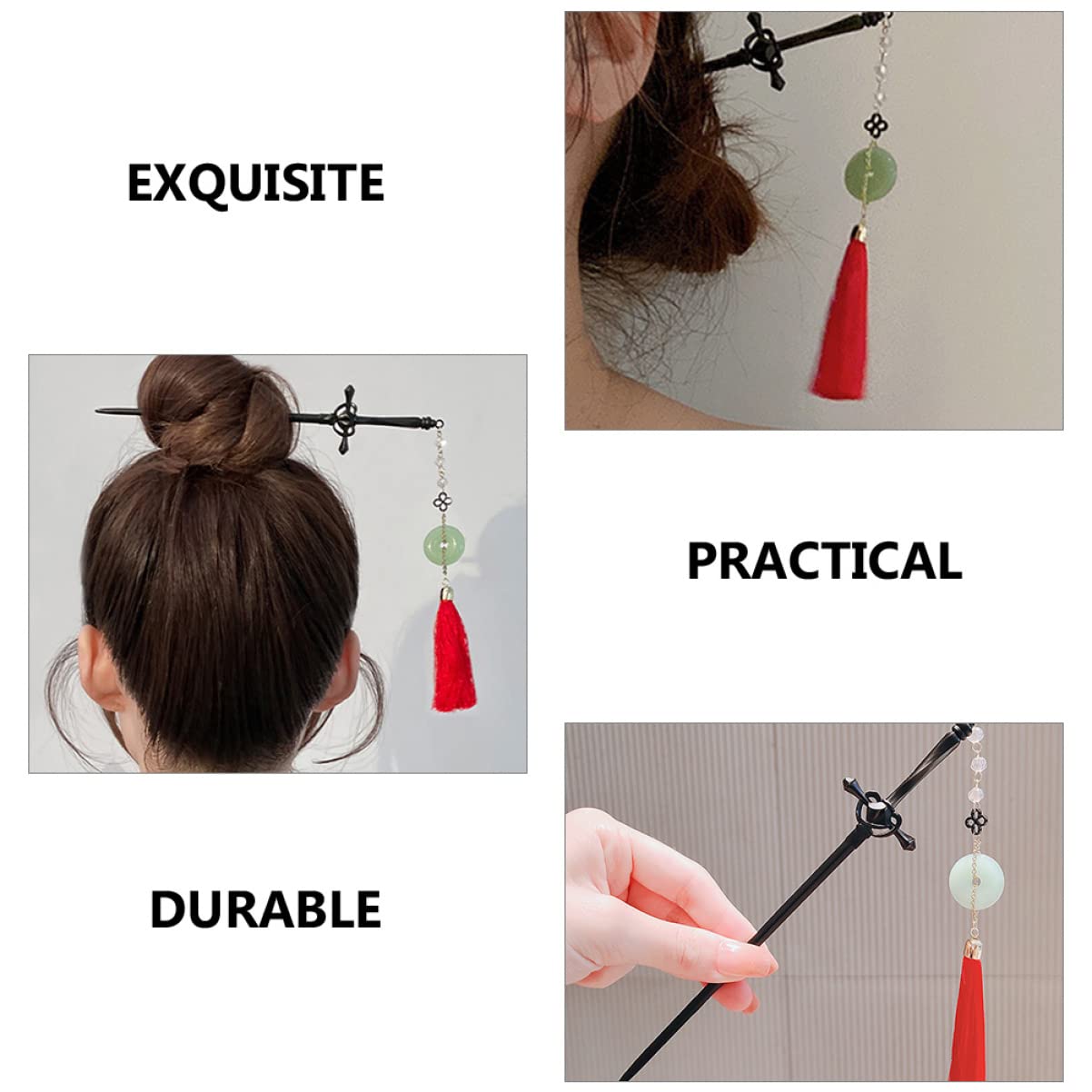 Beaupretty Women's Hair Stick with Tassel - Elegant Chignon Bun Hairpin, Chinese Sword Style Hair Accessory for Girls & Women | Perfect for Weddings, Cosplay, and Traditional Hairstyles