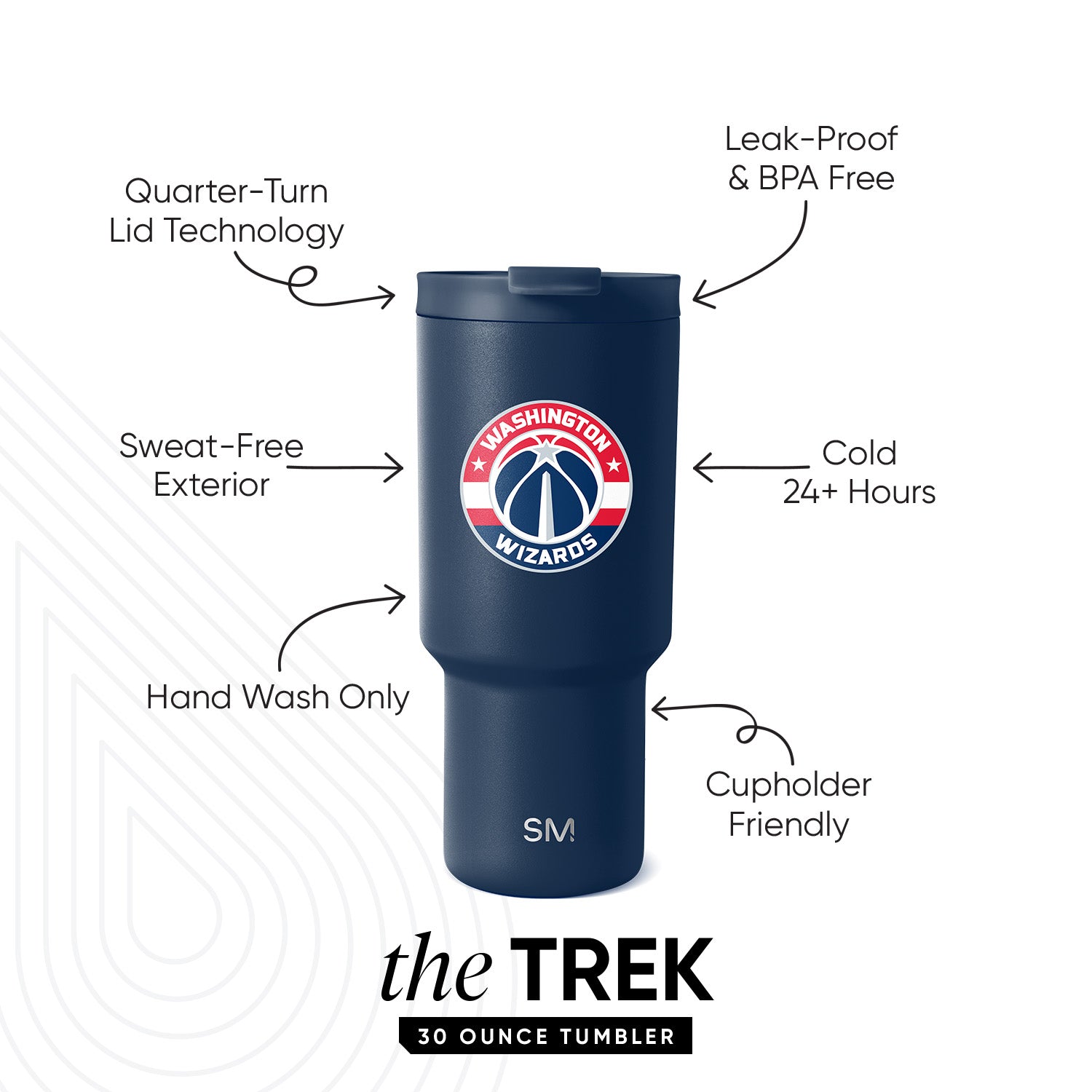 NBA Trek Tumbler with Flip Lid - 20oz Insulated Stainless Steel Water Bottle for Basketball Fans - Perfect for Gym, Work & Outdoor Adventures